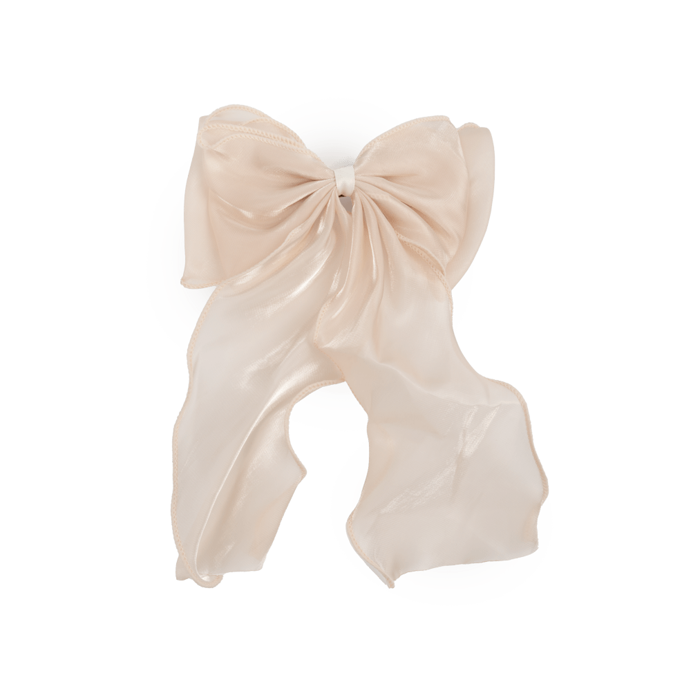 Cremefarvet hårsløjfe i blødt stof med klemme – Holly Bow fra SUI AVA