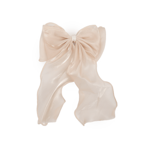 Cremefarvet hårsløjfe i blødt stof med klemme – Holly Bow fra SUI AVA