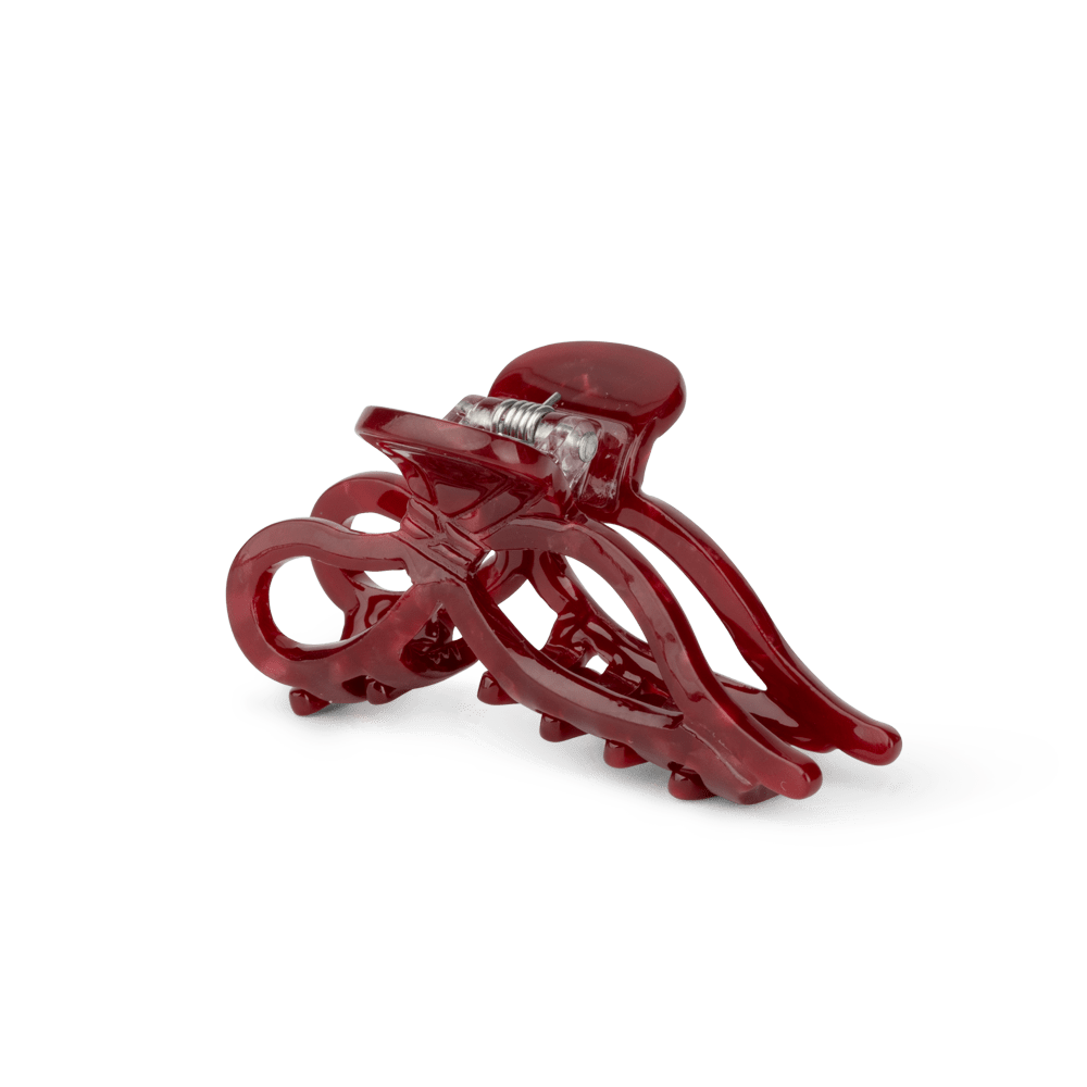 Bow Elegance Mini hårklemme i bordeaux fra SUI AVA – elegant og dekorativ klemme til små hårsektioner.