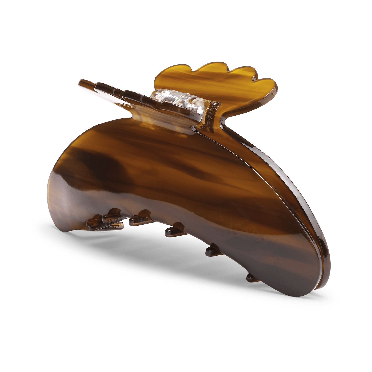 Helle Classic Biggest hårklemme i Golden Brown – stor hårklemme med stærkt greb, perfekt til langt og kraftigt hår. Elegant design i en varm gyldenbrun farve.