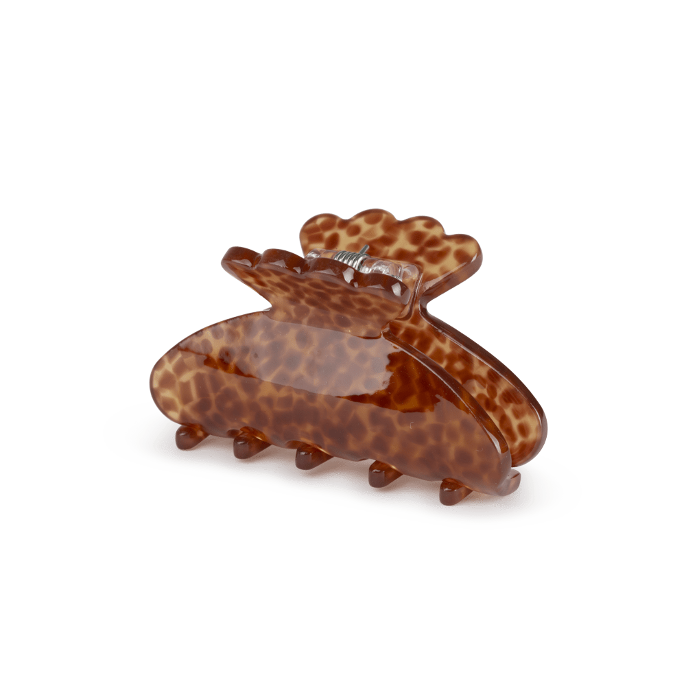 Helle Leo Mini fra SUI AVA – elegant mini hårklemme med leopardprint, ideel til at skabe et sofistikeret og trendy look.