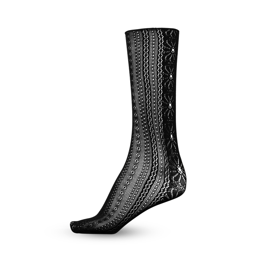 Flower Lace Socks fra SUI AVA – elegante strømper med blonder og blomsterdetaljer, perfekte til at tilføje et feminint og sofistikeret touch til dit outfit.