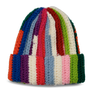 Walter Beanie i chunky hæklet kvalitet med striber i mange farver – multifarvet hue i retrolook