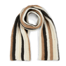 Walter Scarf i chunky strik med brede striber i brun, sort og creme – halstørklæde i neutrale nuancer