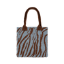 Zebra Glitter Bag i lyseblå/brun – Glitrende skuldertaske med zebra-mønster til daglig brug.