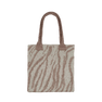 Zebra Glitter Bag i cream/taupe – Skinnende skuldertaske med zebra-mønster til daglig brug.