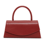 Overlapping Closure Handbag – elegant håndtaske i burgundy med overlappende lukning.