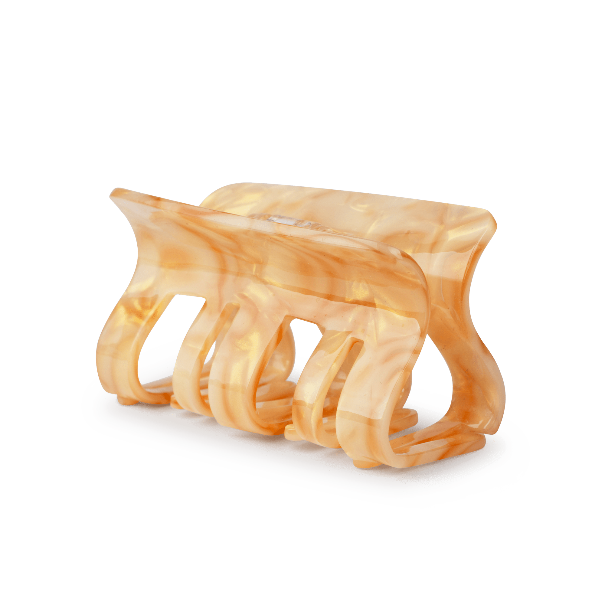 Fie Marble Big fra SUI AVA – stor hårklemme med et stilfuldt orange marmordesign, perfekt til at skabe unikke og iøjnefaldende frisurer.