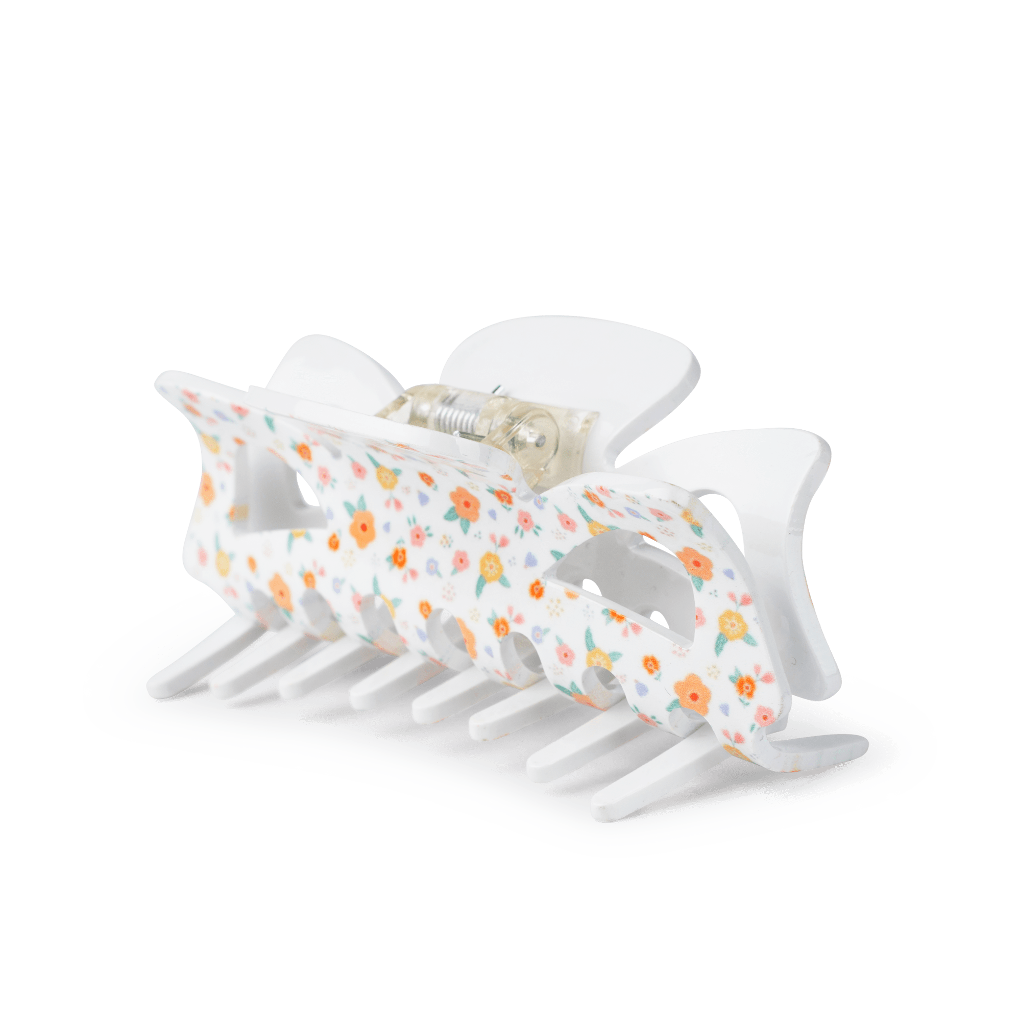 Bow Flower Big fra SUI AVA – stor hårklemme med smukke orange og gule blomster i et elegant sløjfedesign, ideel til at tilføje et friskt og sommerligt touch til dine frisurer.