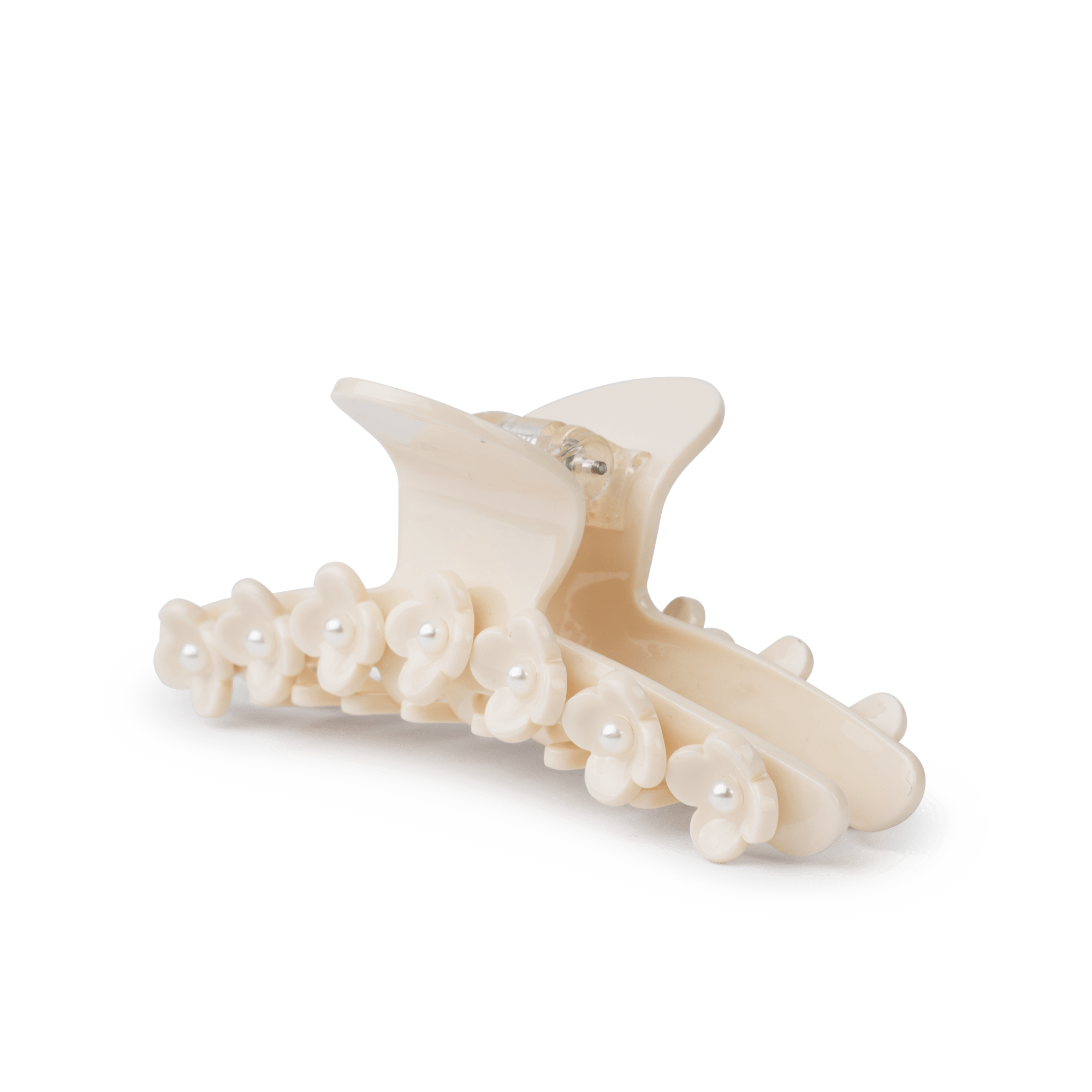 Bright Flower Pearly Clip fra SUI AVA – hårclip i en lys og elegant nuance med perledetaljer og blomsterdesign, perfekt til at tilføje et sofistikeret og feminint touch til dine frisurer.