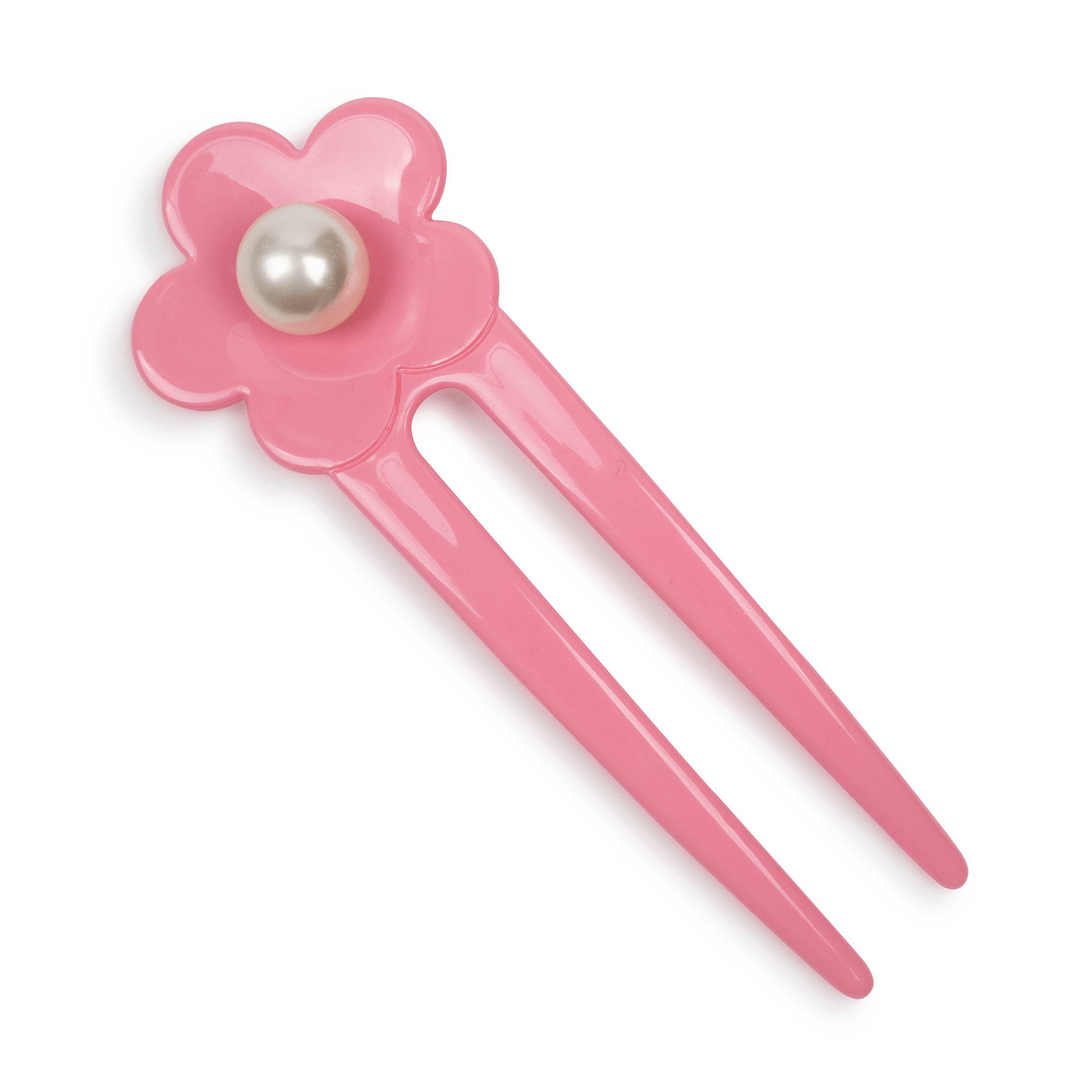 Eva Flower Pearly Clip fra SUI AVA – hårclip i en smuk lyserød nuance med blomster- og perledetaljer, perfekt til at tilføje et feminint og elegant touch til dine frisurer.