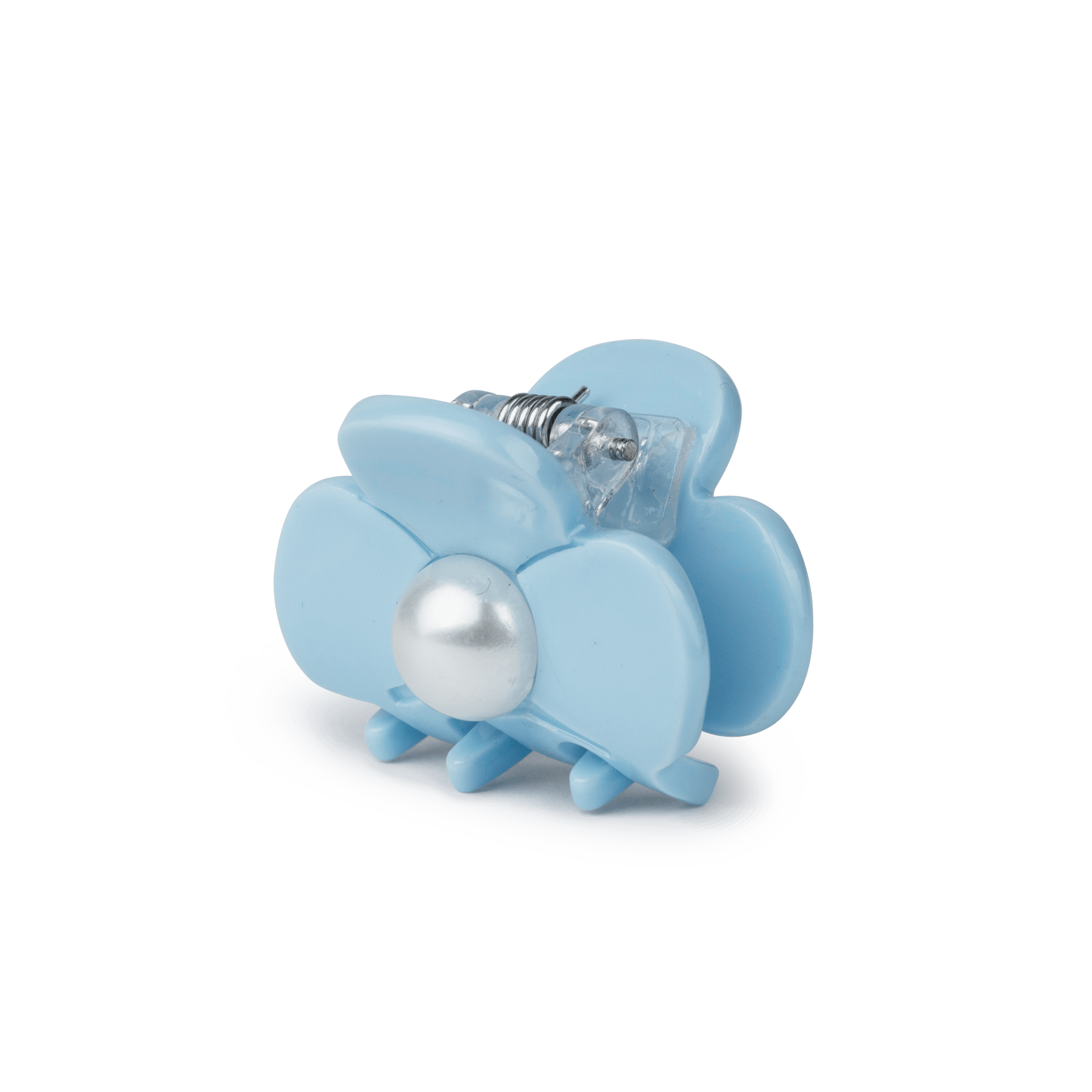 Three-leaf Clover Pearly Mini fra SUI AVA – lille hårclip i en smuk blå nuance med trekløverdesign og perledetaljer, ideel til at tilføje et friskt og feminint touch til dine frisurer.