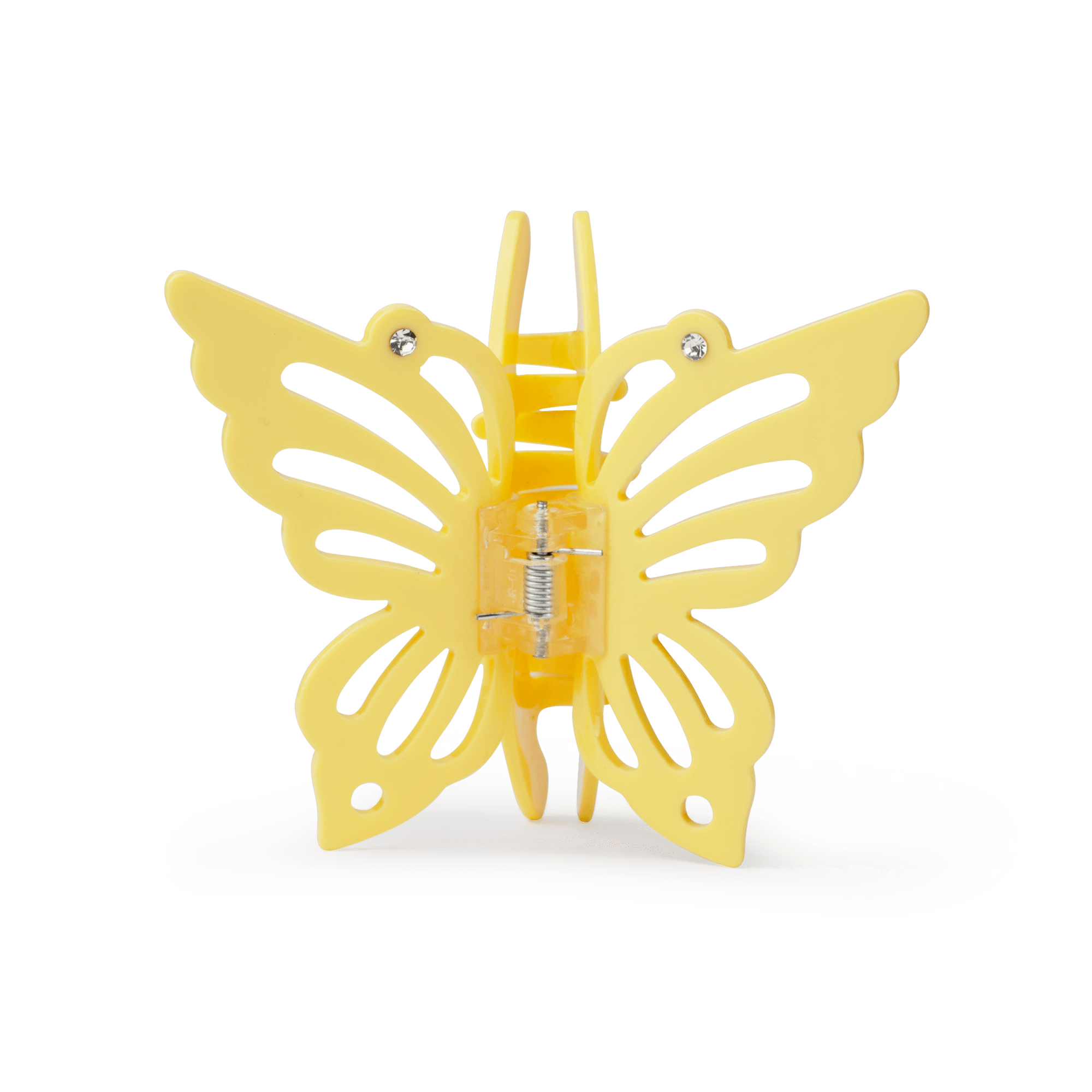 Butterfly Crystal Big fra SUI AVA – stor hårklemme i en strålende gul nuance med glitrende krystaldetaljer og sommerfugledesign, ideel til at tilføje et livligt og feminint touch til dine frisurer.