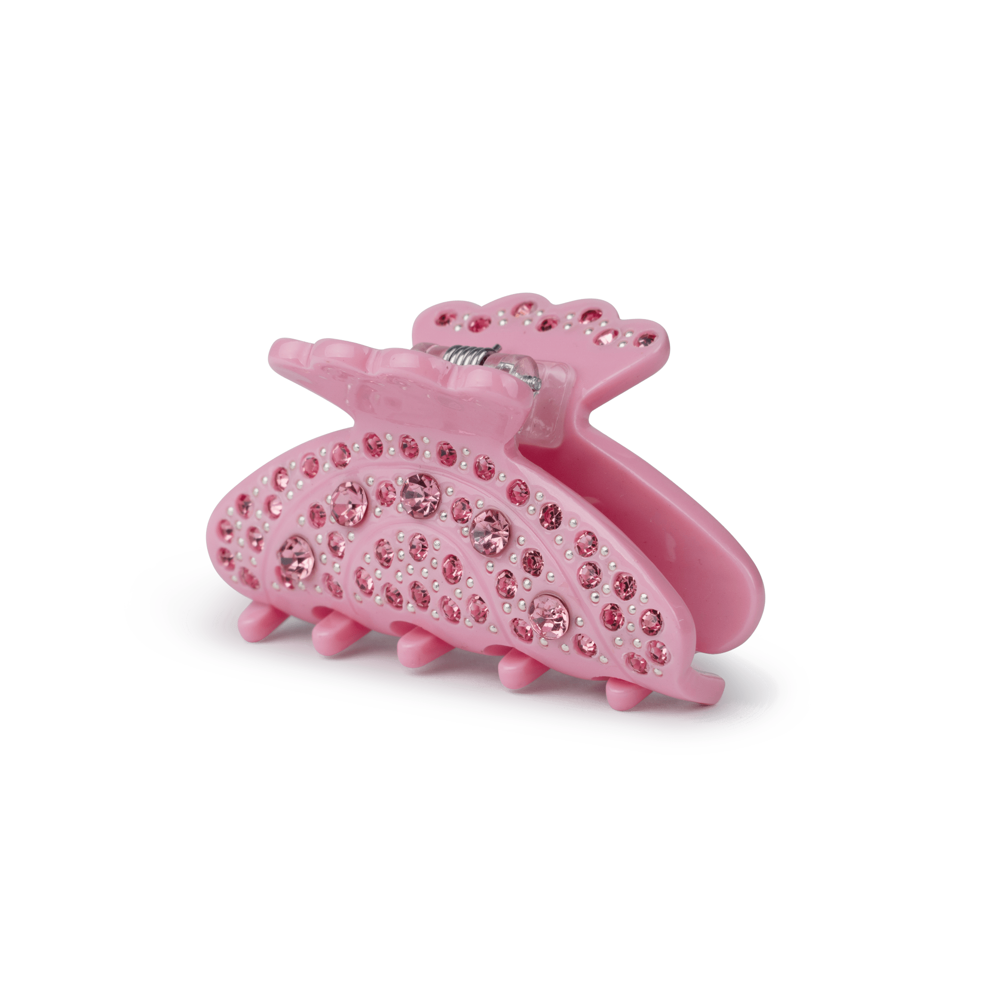 Helen Bloom Mini fra SUI AVA – lille hårklemme i en smuk lyserød nuance med funklende sten, perfekt til at tilføje et feminint og elegant touch til dine frisurer.