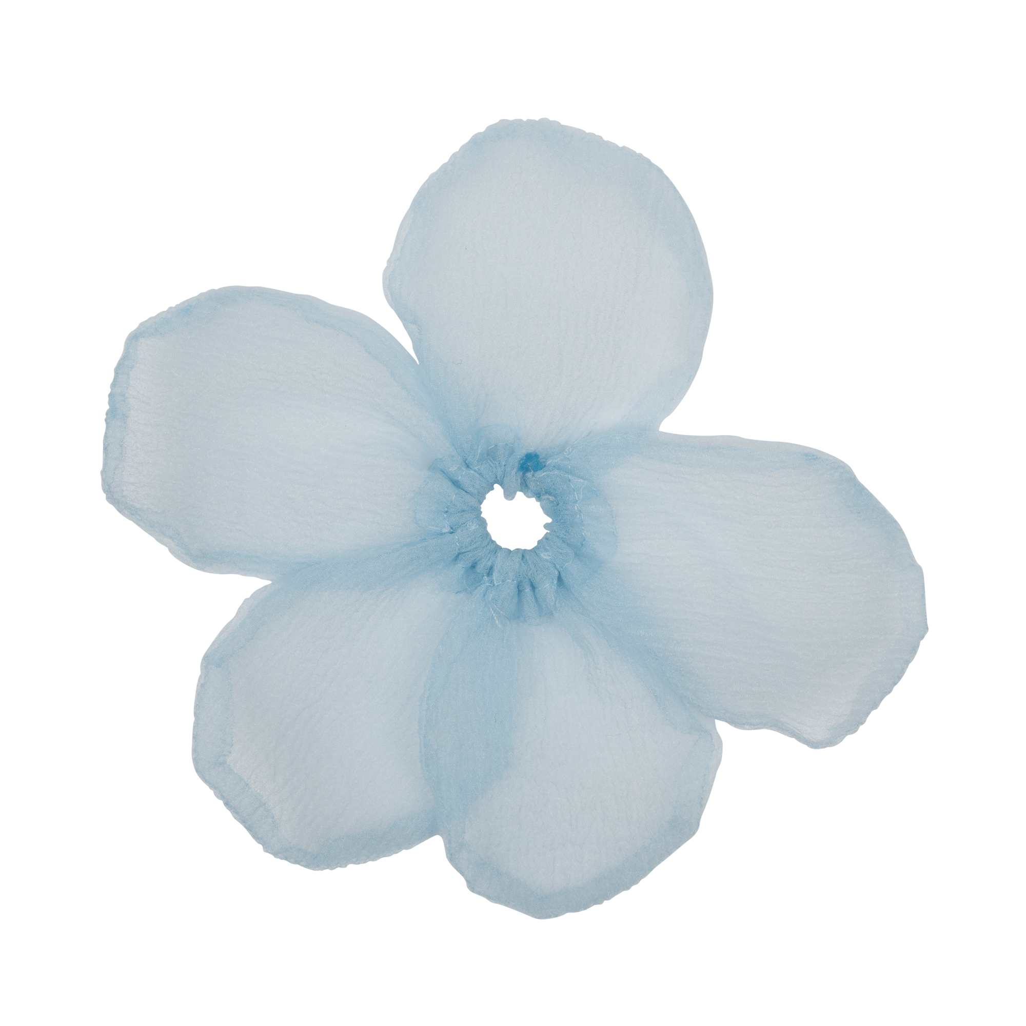 Buttercup Elastic Big i lyseblå fra SUI AVA er en blomsterformet hårelastik, perfekt til tykt hår eller som en smuk detalje, der kombinerer komfort og stil.