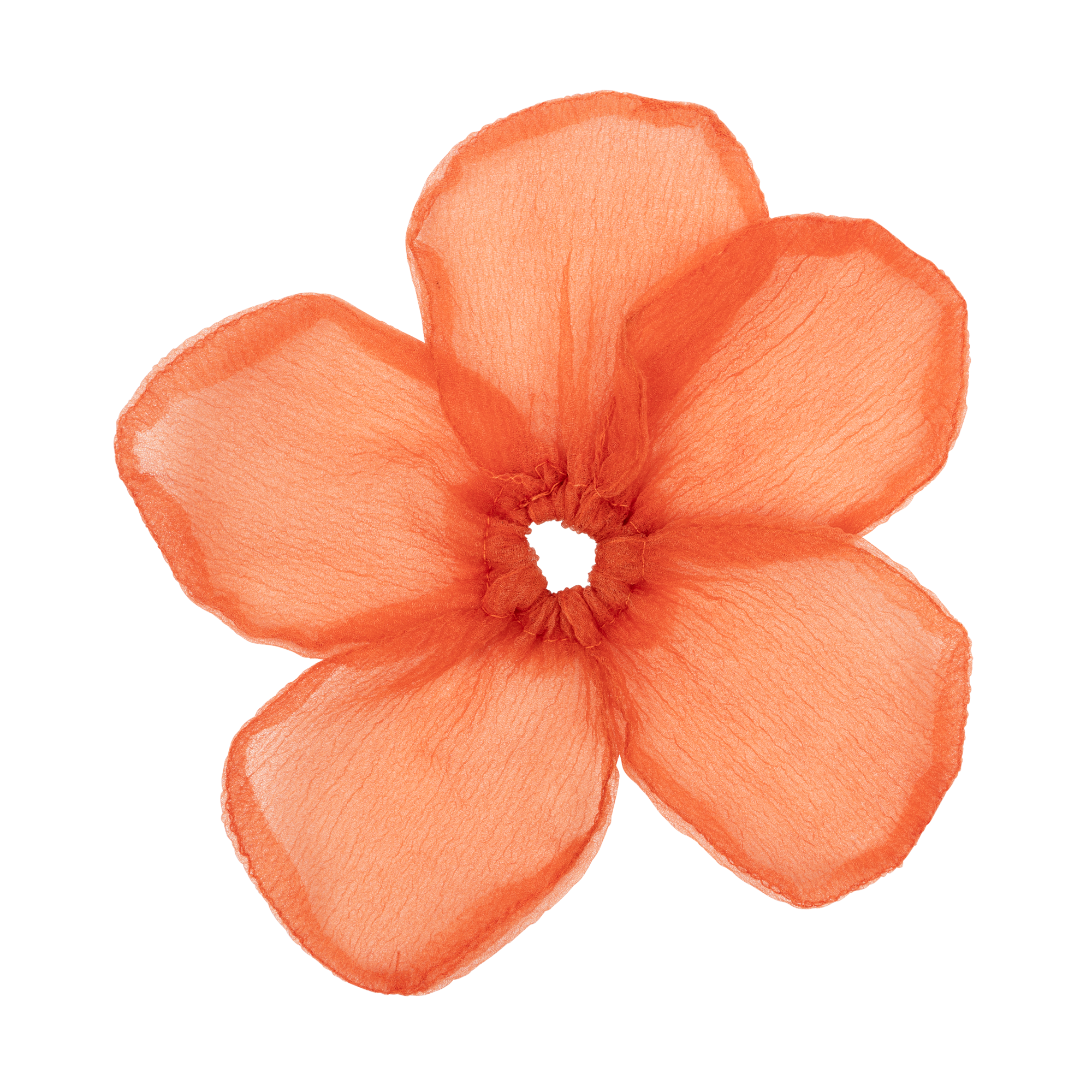 Buttercup Elastic Big i orange er en stor hårelastik med blomsterdesign. Perfekt til at samle håret med et farverigt touch. Skånsom og komfortabel i brug.