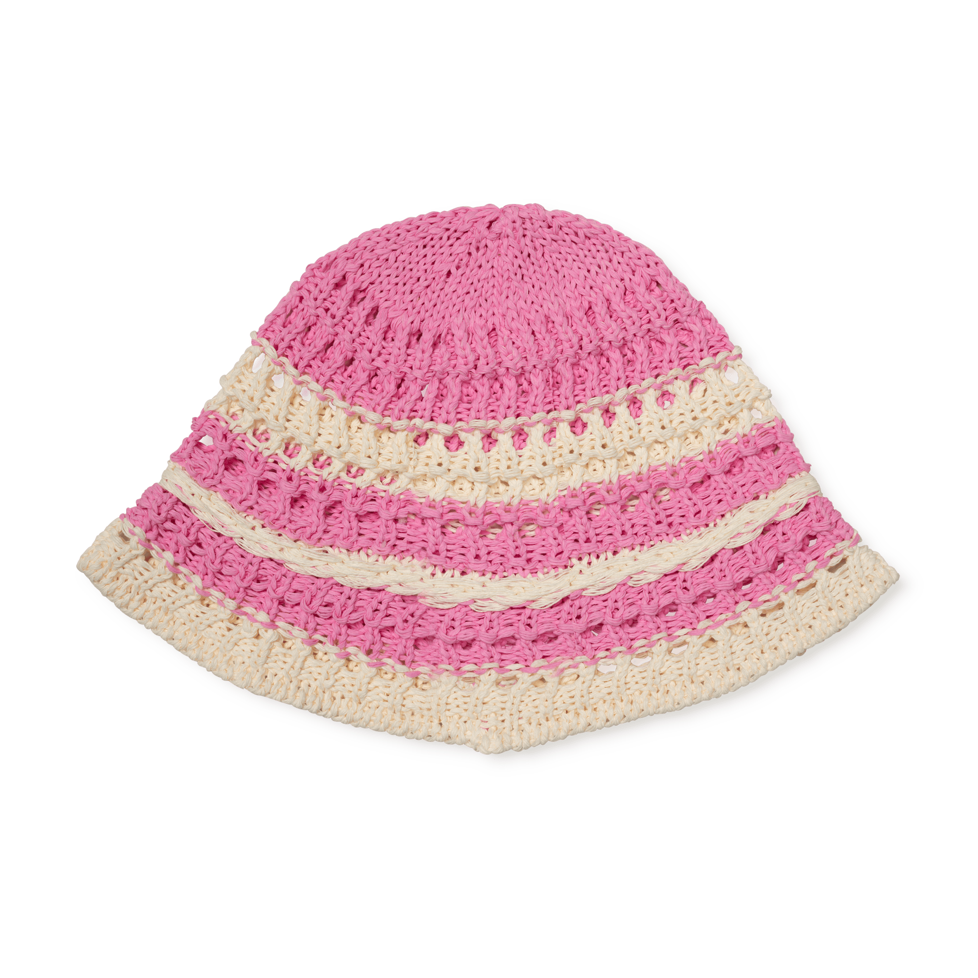 Bohemian Striped Hat fra SUI AVA – stilfuld hat i en smuk lyserød nuance med et stribet design, perfekt til at tilføje et feminint og bohemeinspireret touch til dit look.