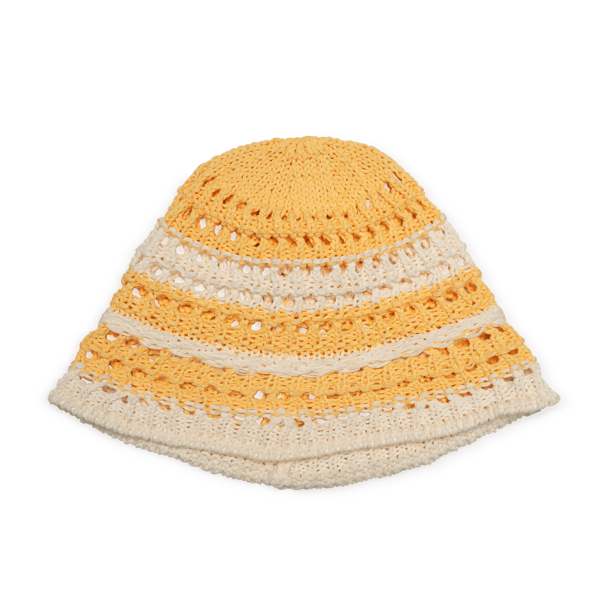 Bohemian Striped Hat fra SUI AVA – stilfuld hat i en livlig gul nuance med et stribet design, ideel til at tilføje et friskt og bohemeinspireret touch til dit look.