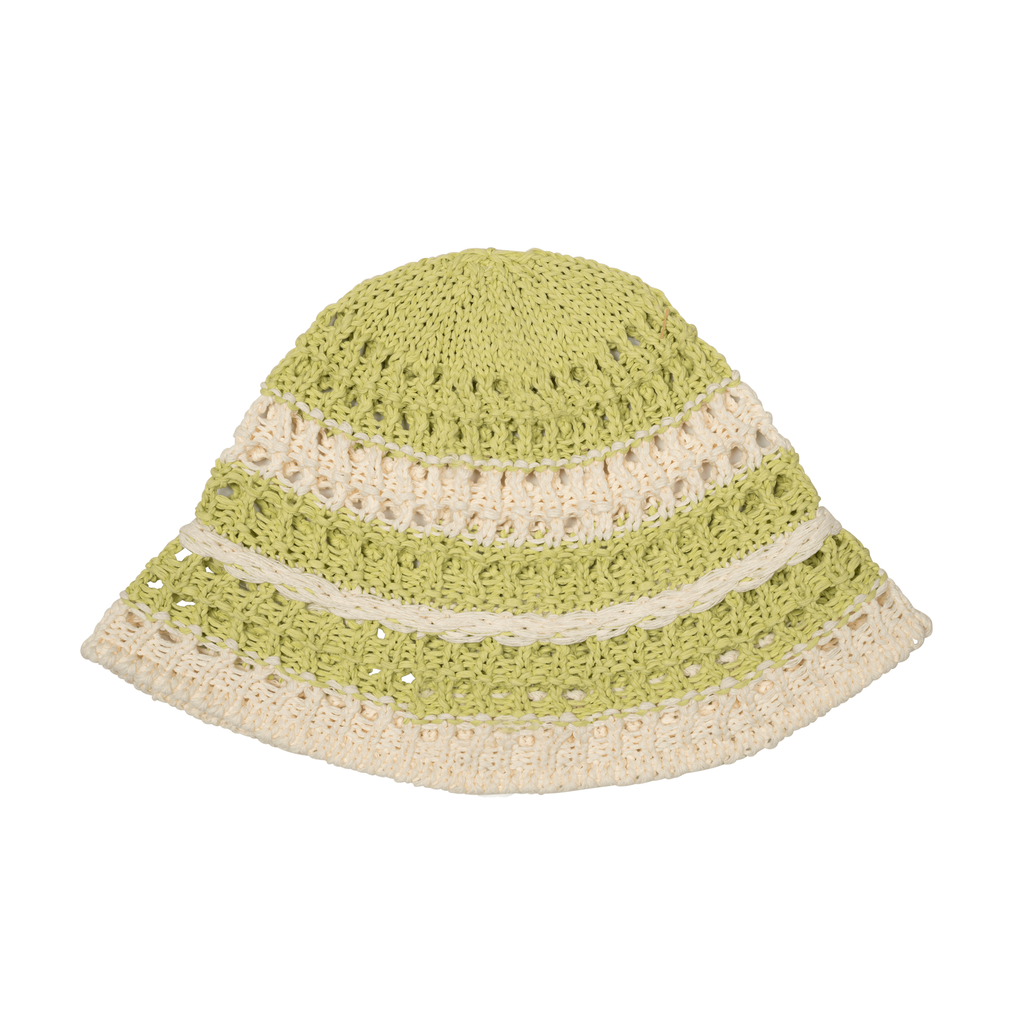 Bohemian Striped Hat fra SUI AVA – stilfuld hat i en frisk grøn nuance med et stribet design, ideel til at tilføje et bohemeinspireret og naturligt touch til dit look.