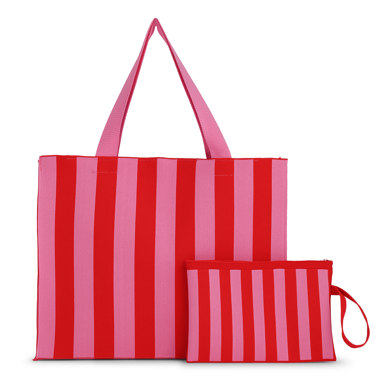 Florence Striped Set Bags fra SUI AVA – stilfuldt sæt af taske og matchende pung med moderne stribedesign i rød, perfekt til at tilføje et elegant og praktisk touch til dit look.