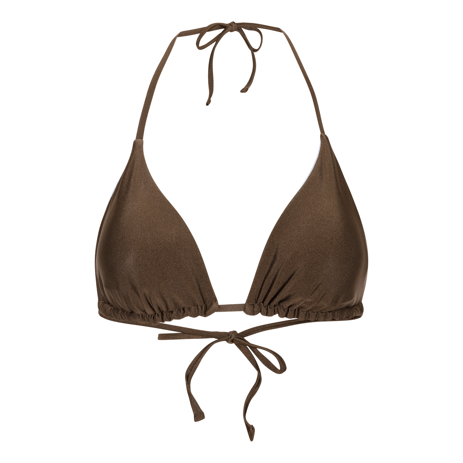Waverly Bikini Top – vendbar bikini top i brun og blå med fleksibel pasform fra SUI AVA SWIM.