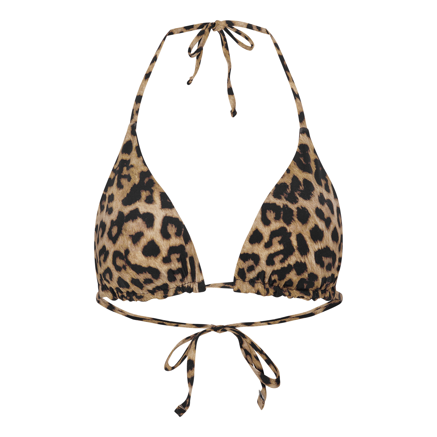 Waverly Bikini Top – vendbar bikini top i leopard og sort med elastisk pasform fra SUI AVA SWIM.
