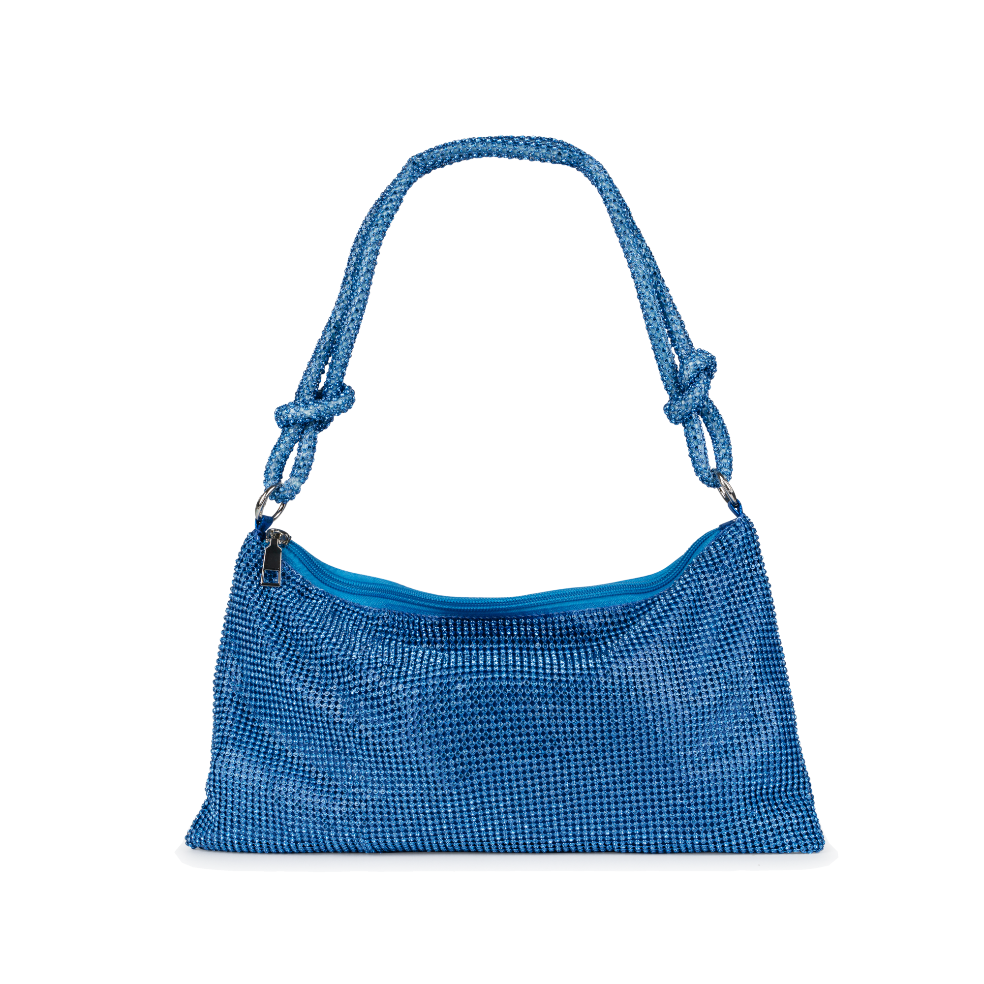 Crystal Vibes Bloom Bag fra SUI AVA – elegant taske i en smuk blå nuance med funklende krystaldetaljer, ideel til at tilføje et sofistikeret og iøjnefaldende touch til dit outfit.