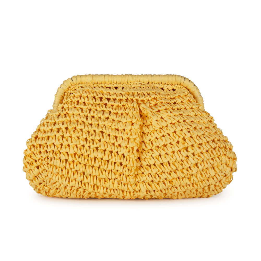 Olivia Bloom Bag – gul clutch med struktureret overflade