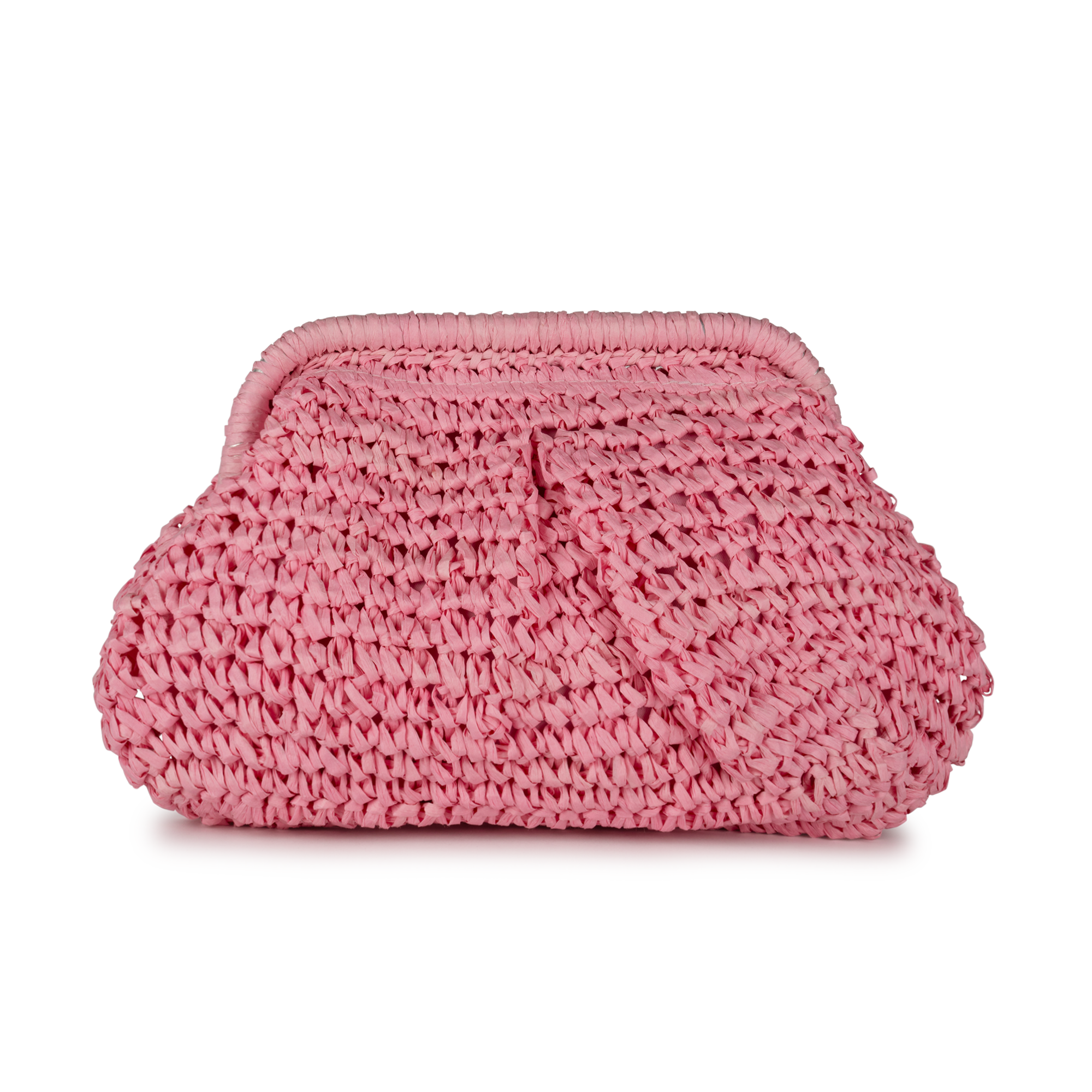 Olivia Bloom Bag – rosa flettet clutch med blød struktur fra SUI AVA.