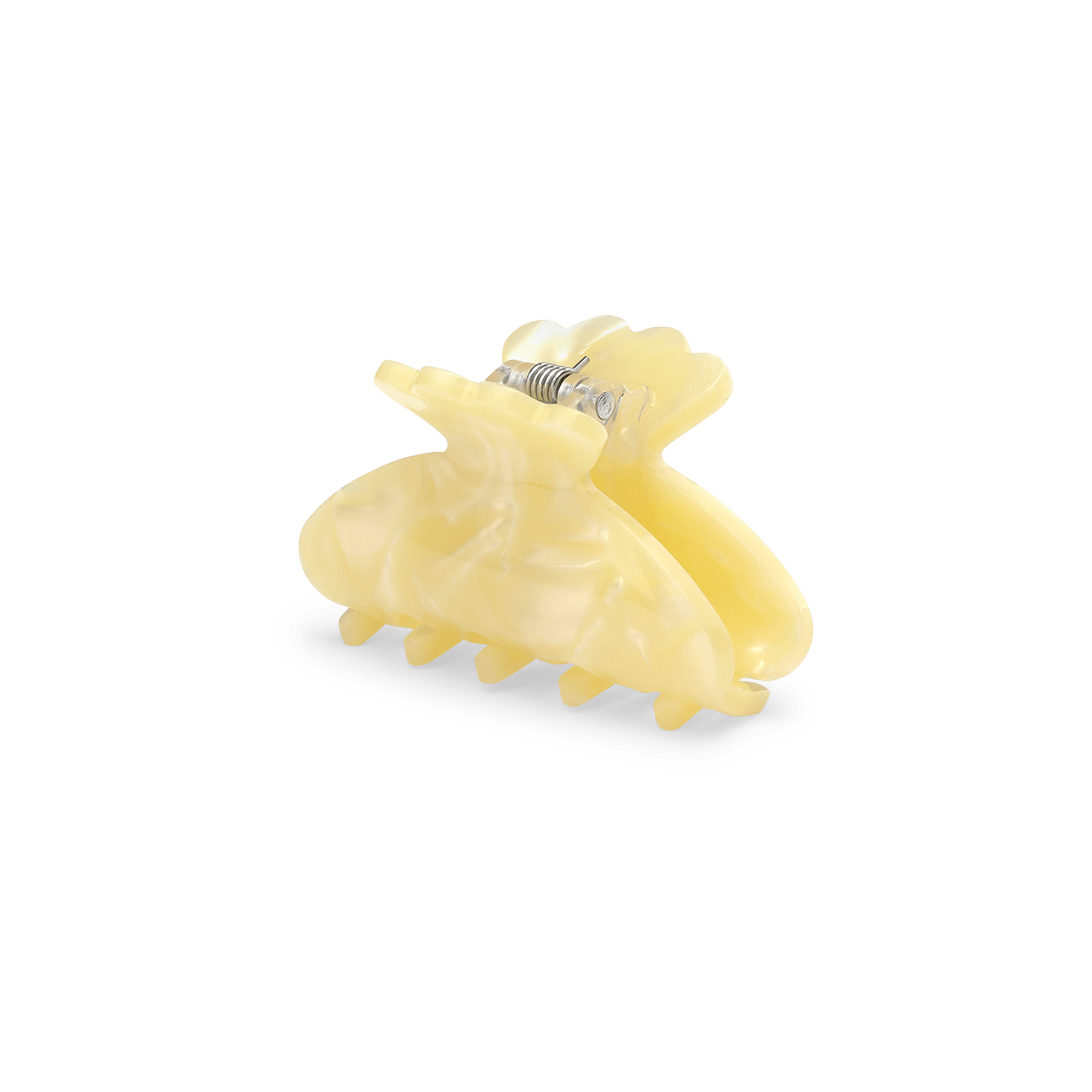 Helle Pastel Marble Mini – gul hårklemme med marmoreffekt og stærkt greb.