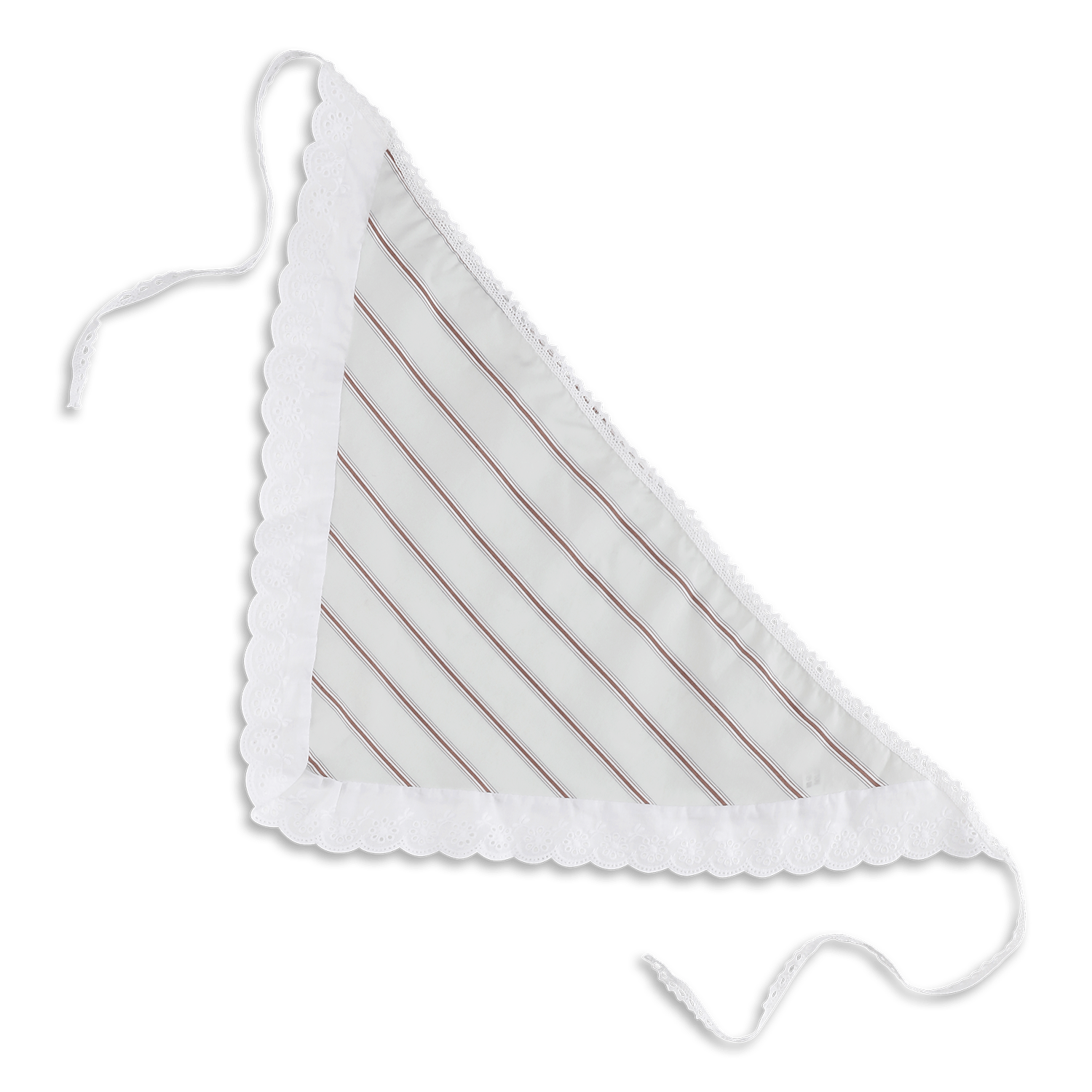 Broderie Headscarf – let og feminint hårtørklæde med striber og broderi.