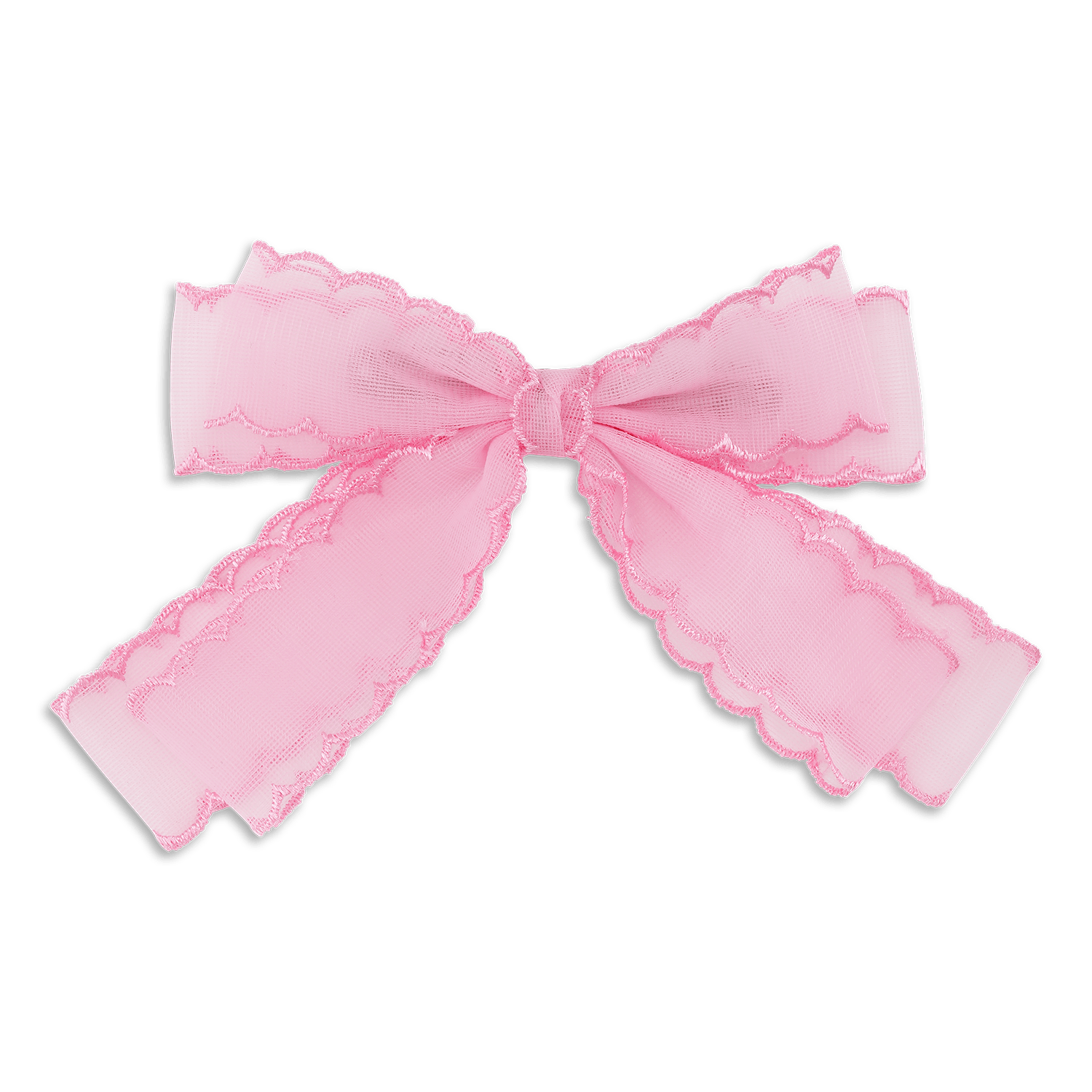 Double Lace Bow – pink hårsløjfe i blonder med elegant design.