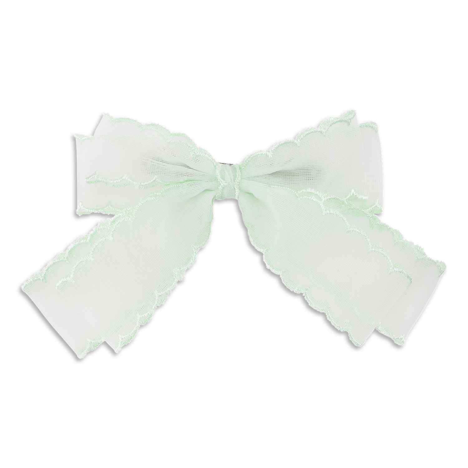 Double Lace Bow – grøn hårsløjfe i blonder med et feminint og elegant look.