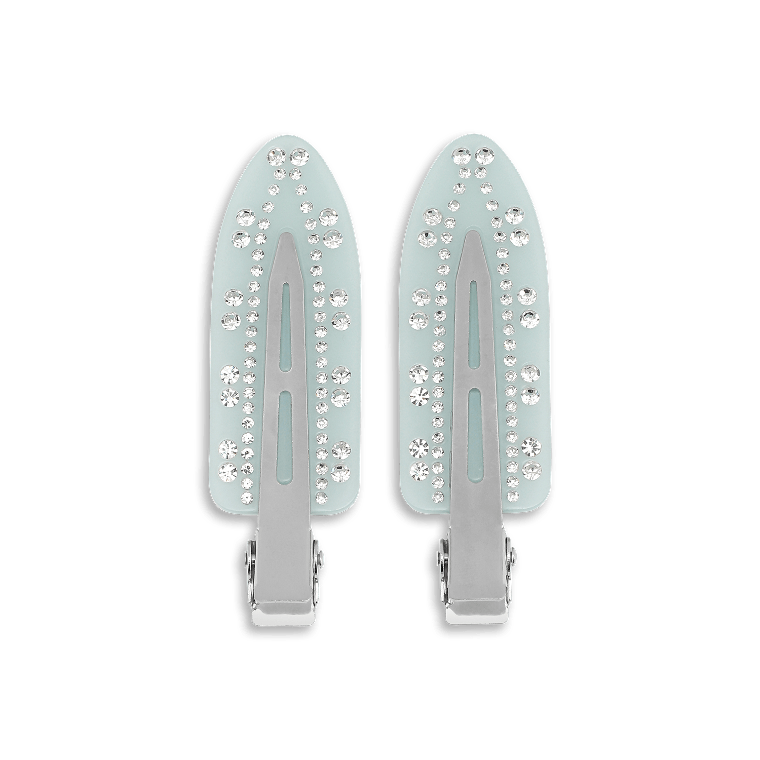 Crystal Clips – 2-pak blå hårspænder med funklende rhinsten.