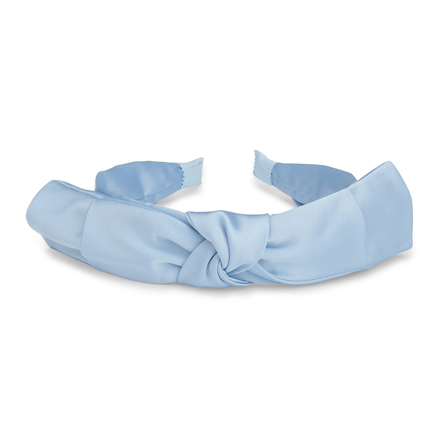 Bow Headband – lyseblå hårbøjle med elegant sløjfe og stilrent design.