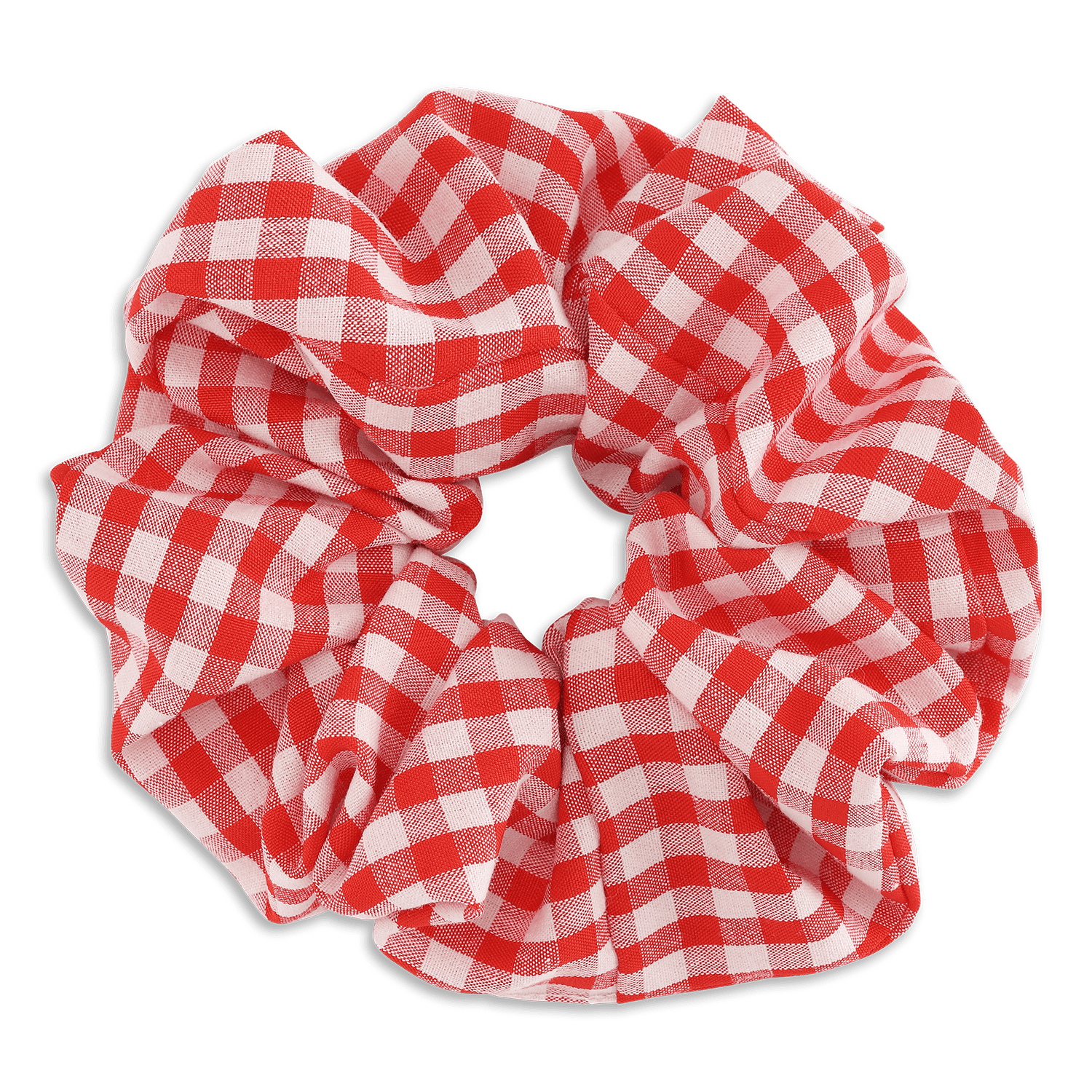 Checkered Grande Scrunchie – stor rød ternet scrunchie fra SUI AVA.