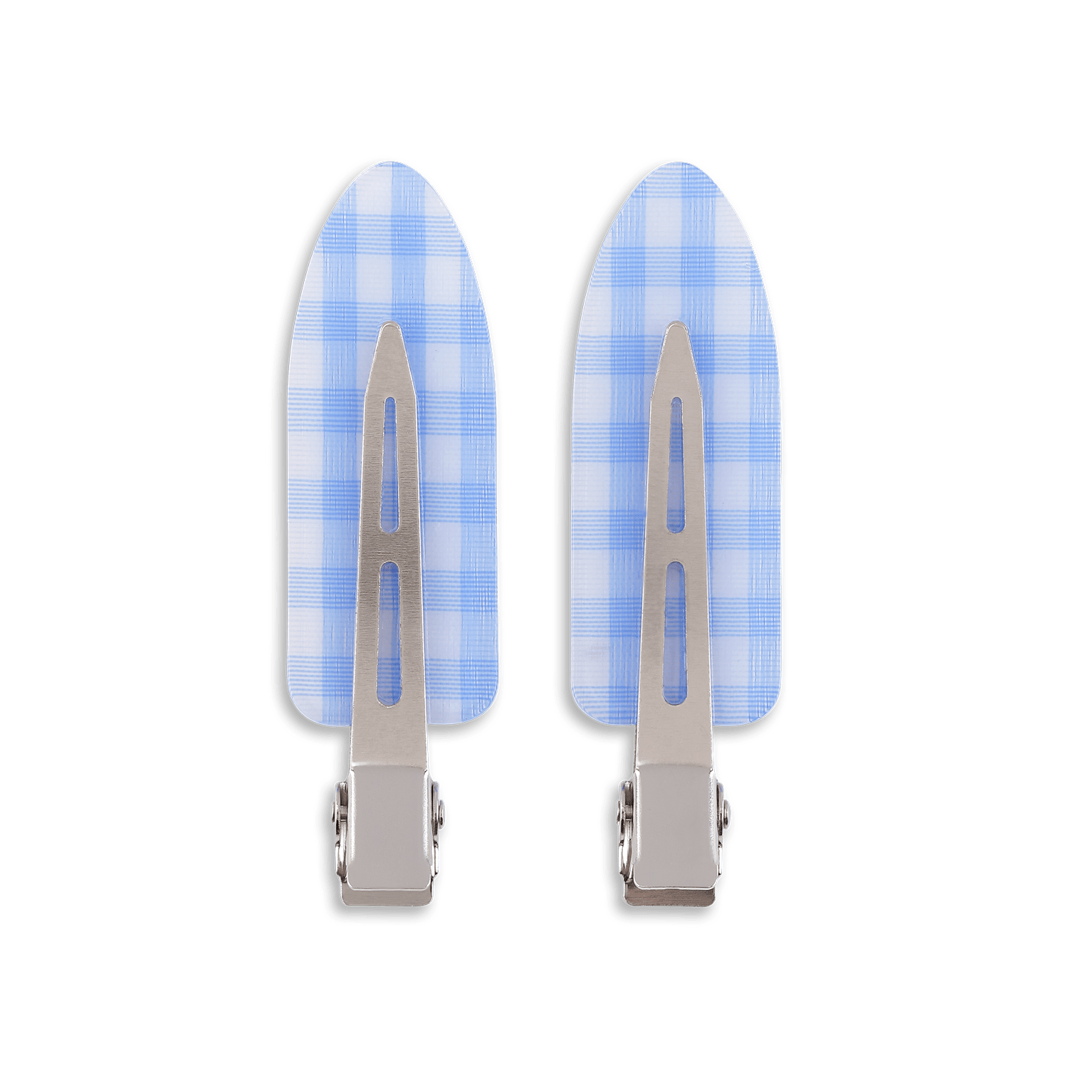 Checkered Clips // 2 pcs  – lyseblå hårspænder med ternet design fra SUI AVA.
