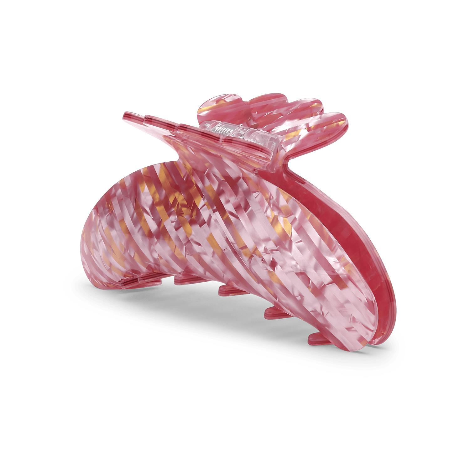 Helle Vacanza Big – rød hårklemme med marmoreffekt og stærkt greb.