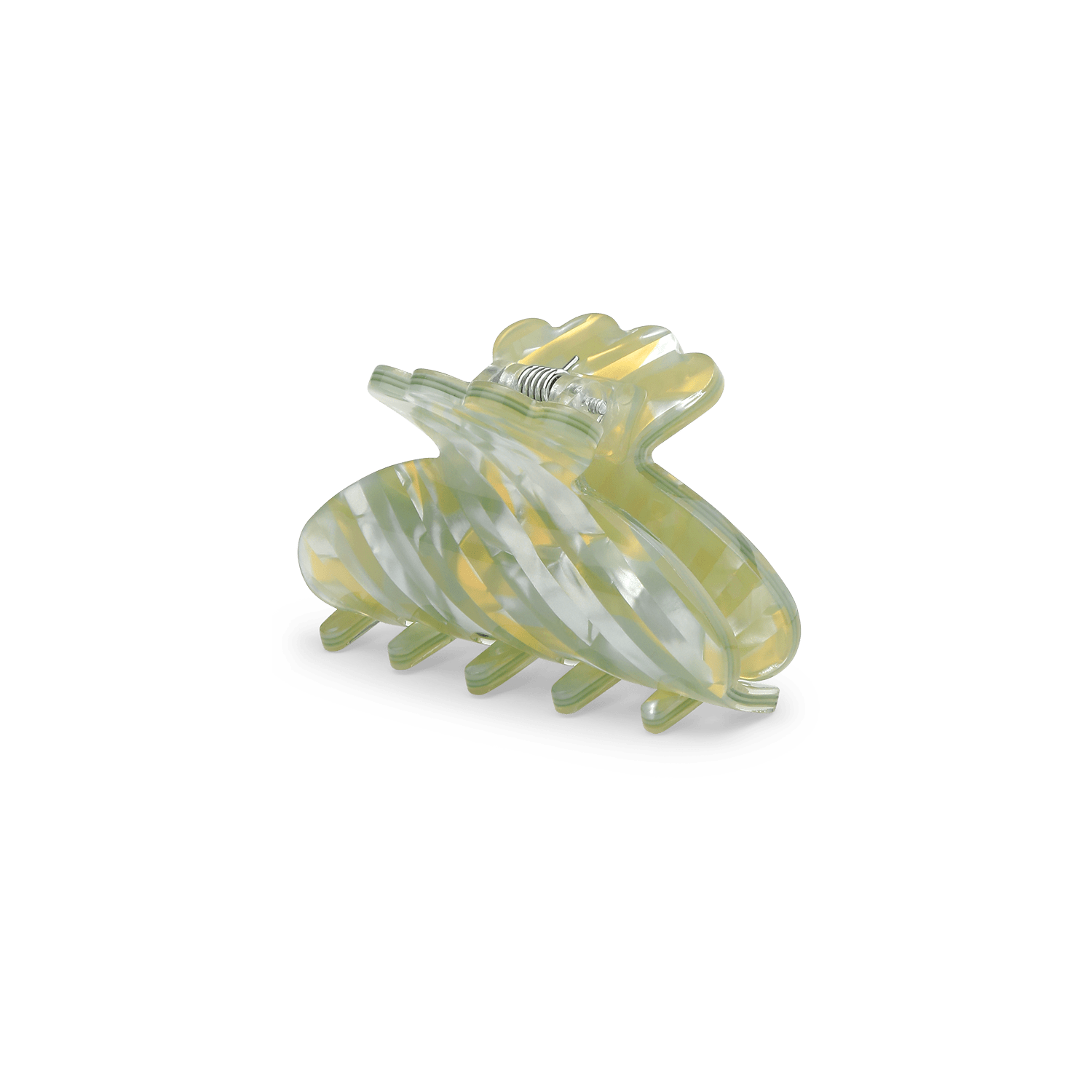 Helle Vacanza Mini – grøn hårklemme med et marmoreret mønster og et elegant design fra SUI AVA.