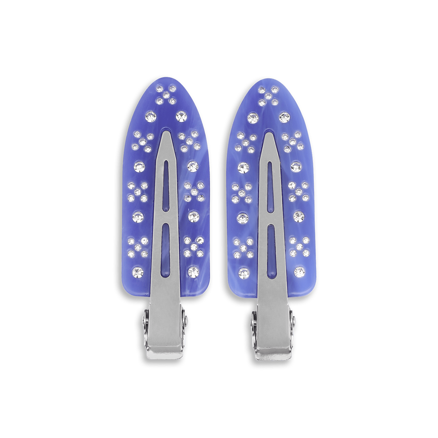 Acqua Crystal Clips – 2 stk. blå hårspænder med funklende sten