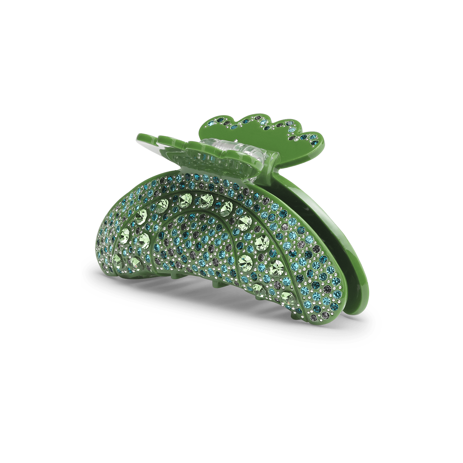 Helen Bella Middle – Grøn hårklemme med glitrende sten og eksklusivt design.