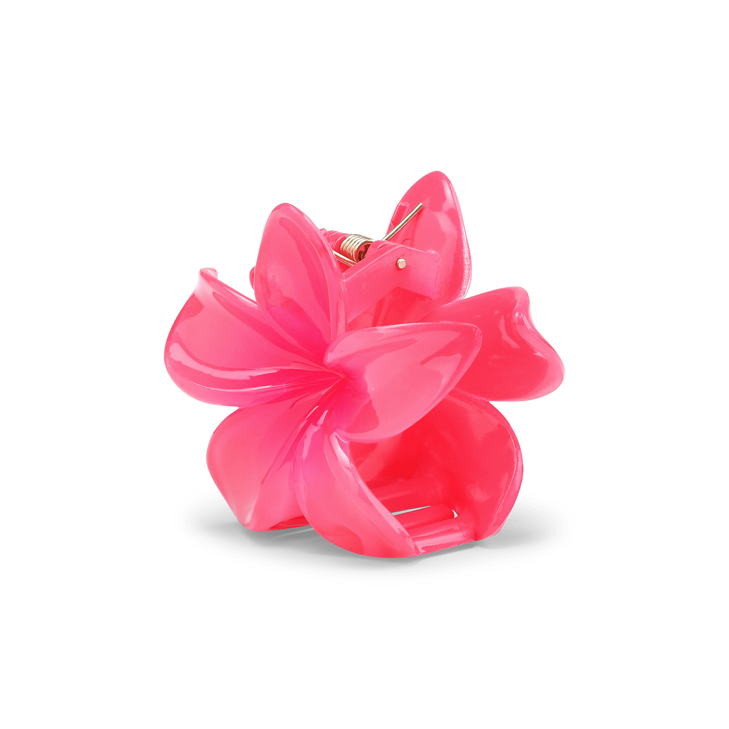 Plumeria Bella Mini – pink hårklemme med elegant blomsterdesign og stærkt greb.