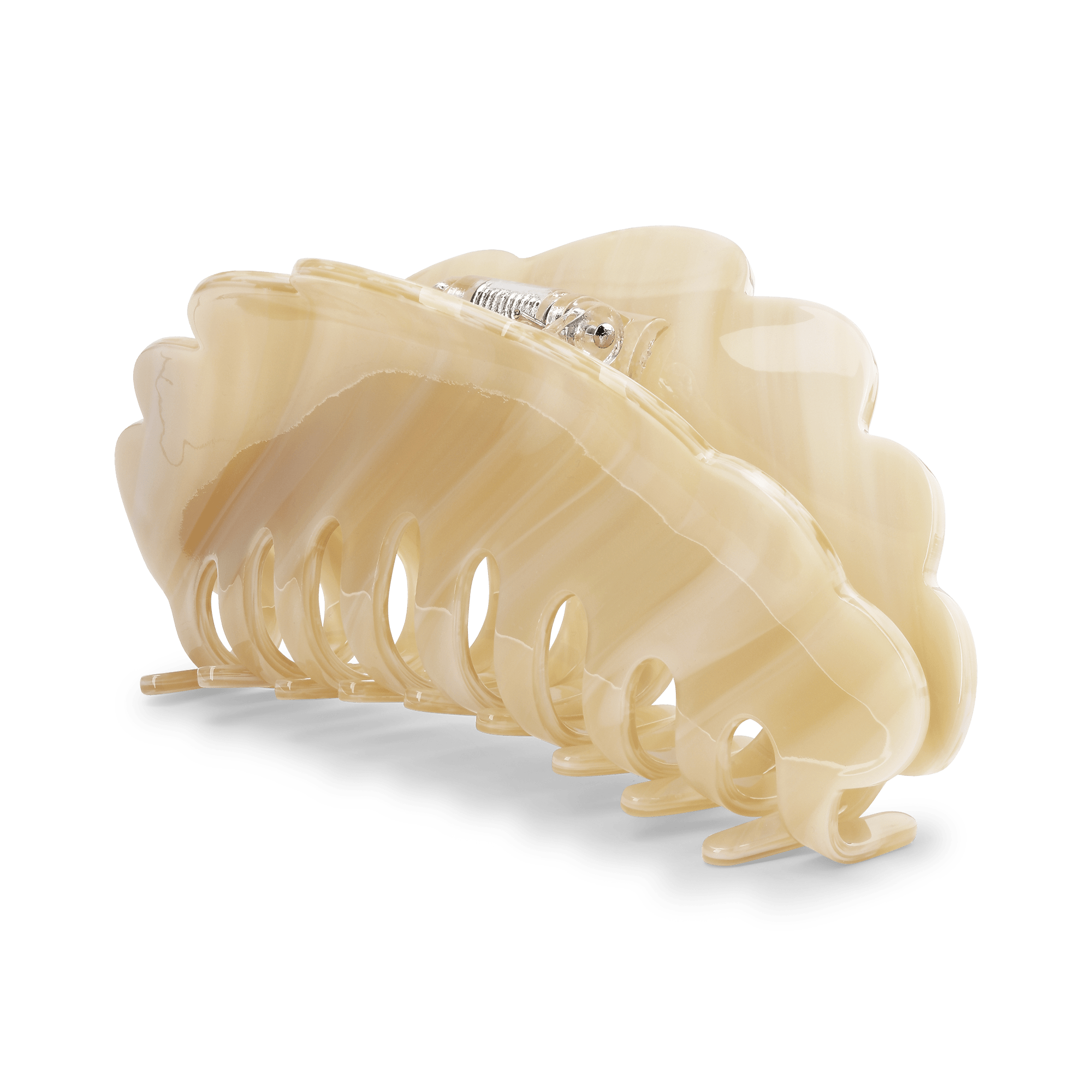 Iris Bone Giga – en ekstra stor hårklemme i bølget, marmoreret design.