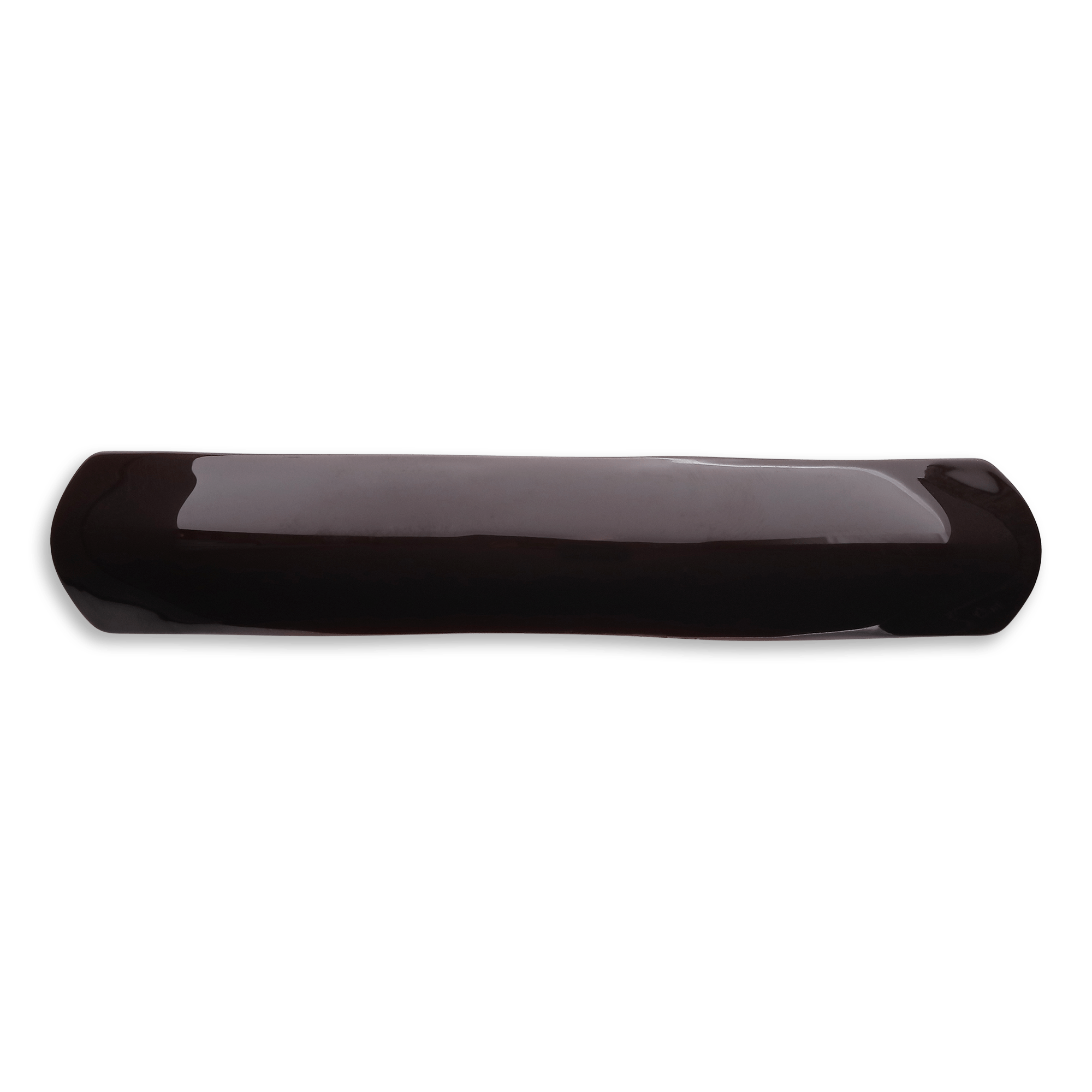 Curved Bone Clip i mørkebrun acetat med buet form og metalspænde