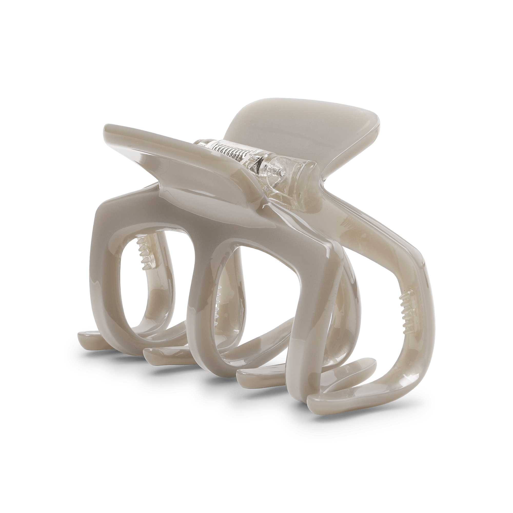 Josie Birch Big – stor hårklemme i sølvgrå acetat med bredt greb