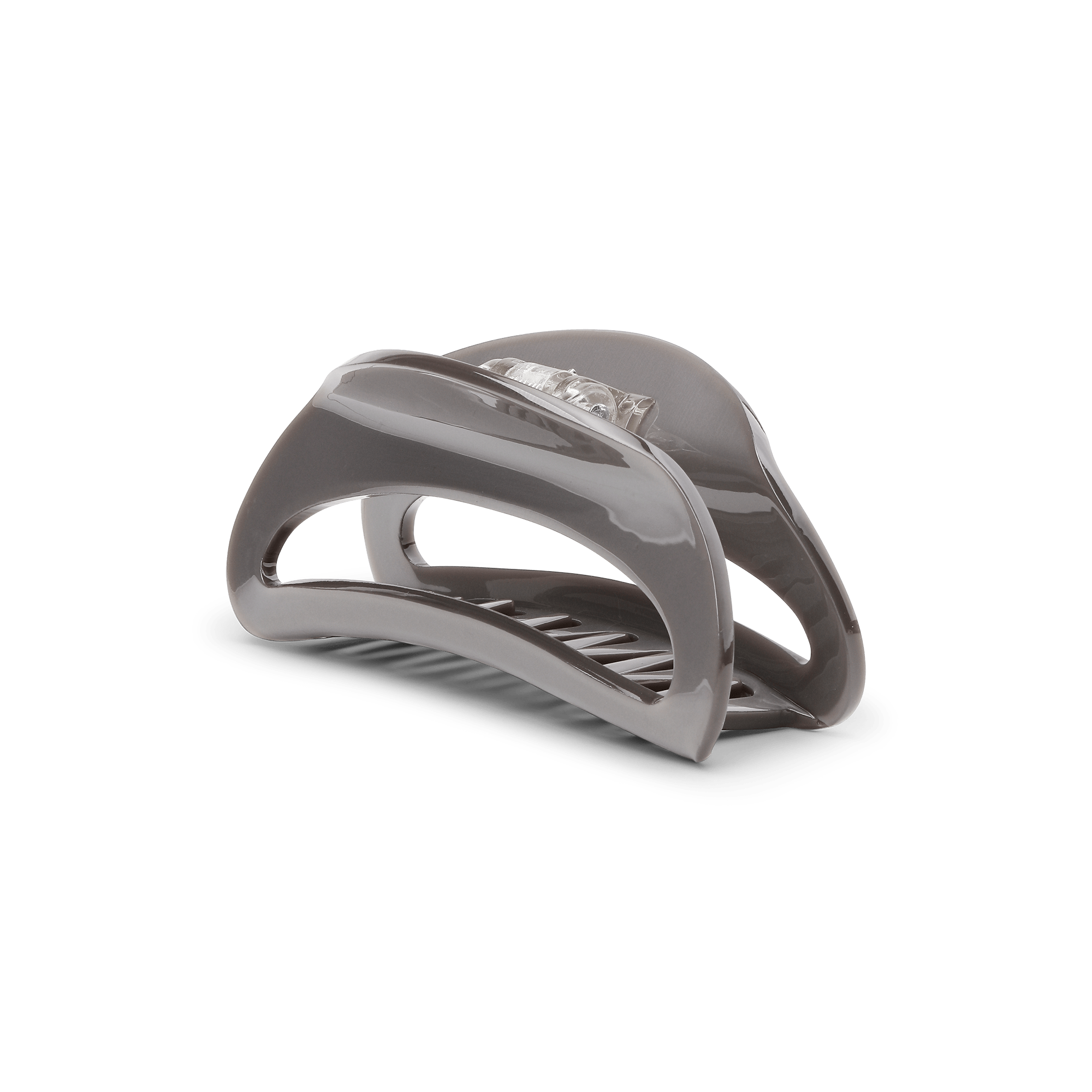 Grå hårklemme i stor størrelse med blødt afrundet design – Theresa Birch Big