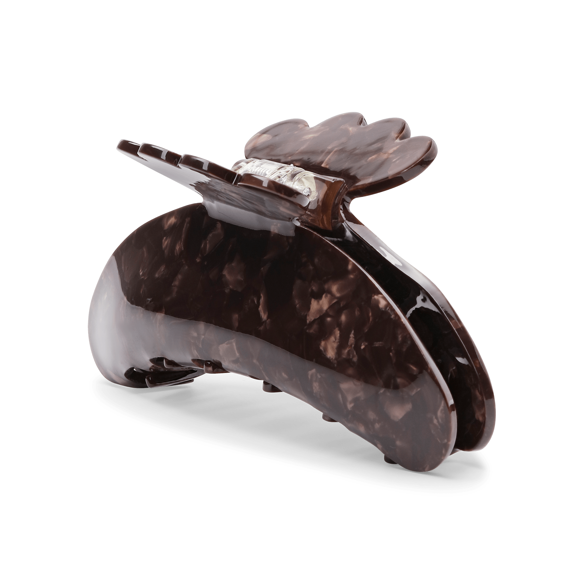 Helle Nordic Big hårklemme i mørk brun perlemor – stor og stærk til langt hår