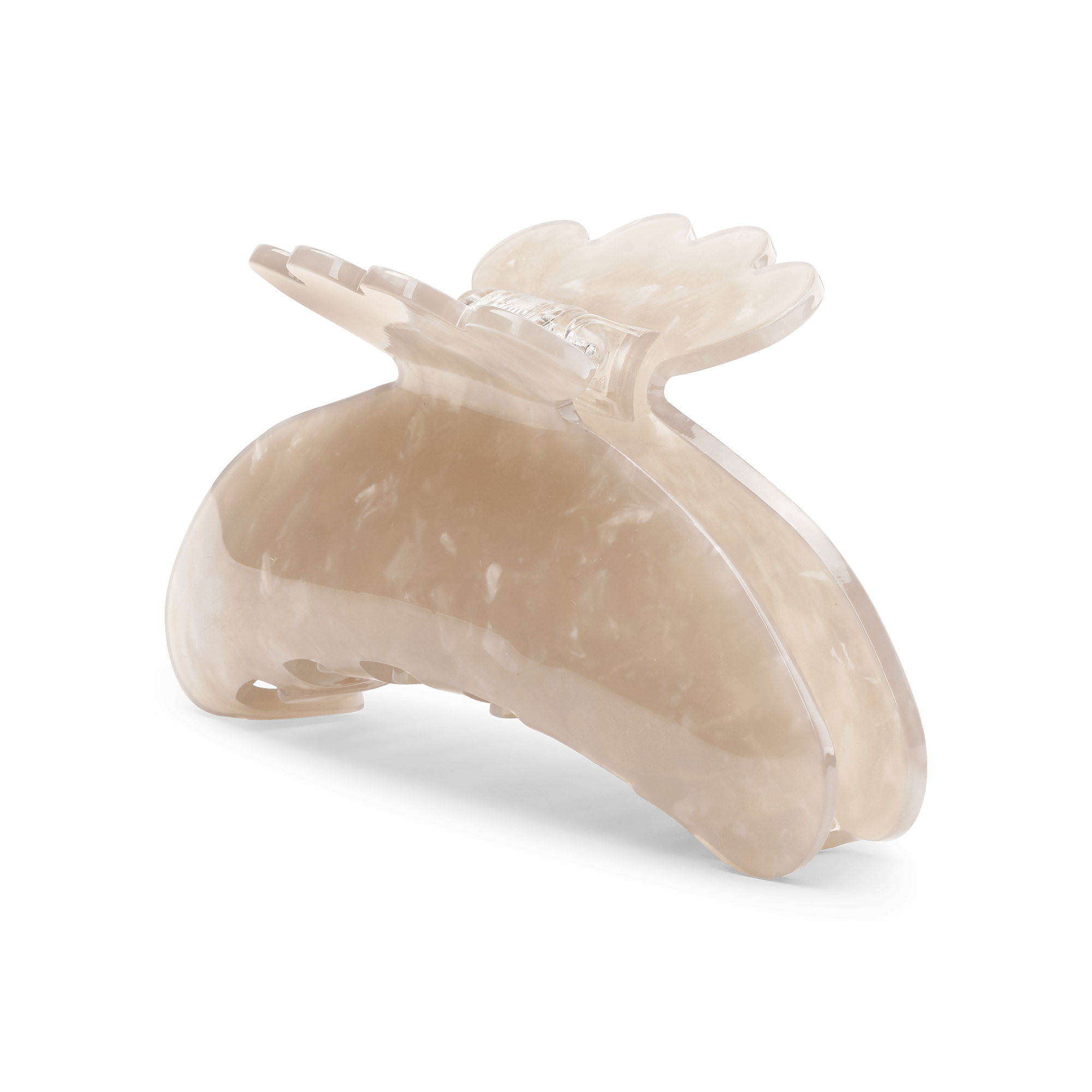 Helle Nordic Big hårklemme i beige med perlemorsdetaljer – stor størrelse