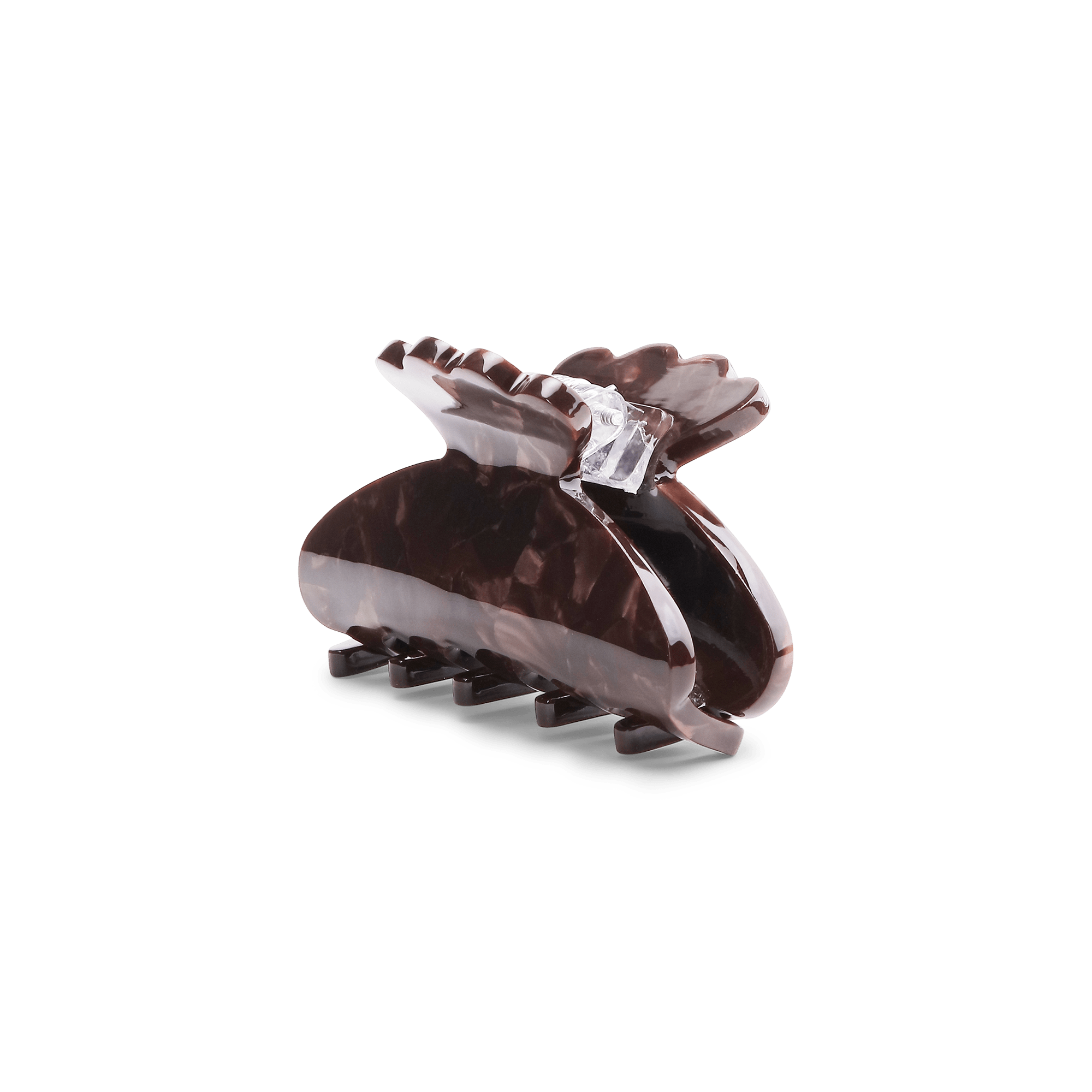 Helle Nordic Mini hårklemme i coffee farve med marmoreffekt – lille klemme til kort eller fint hår