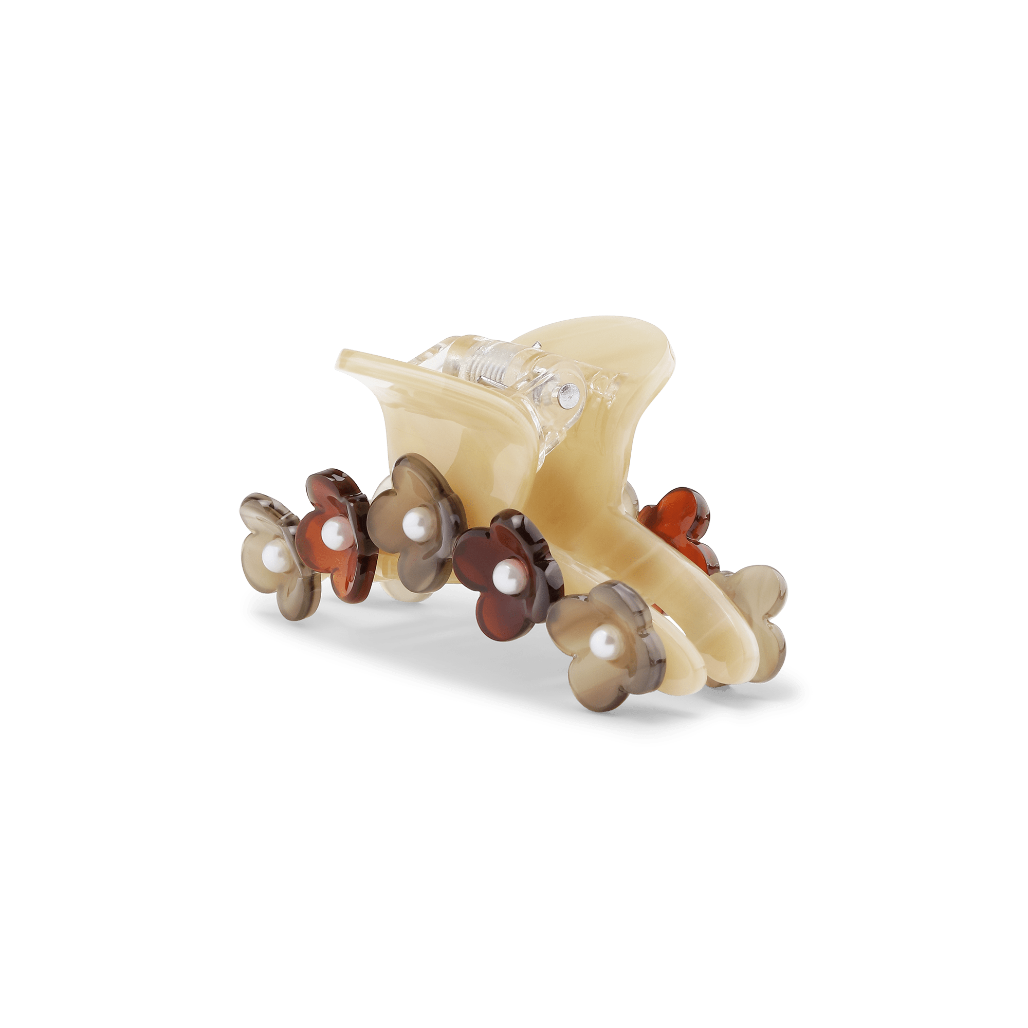 Bright Flower Clip Mini – Mini hårklemme med flerfarvede blomster og perler